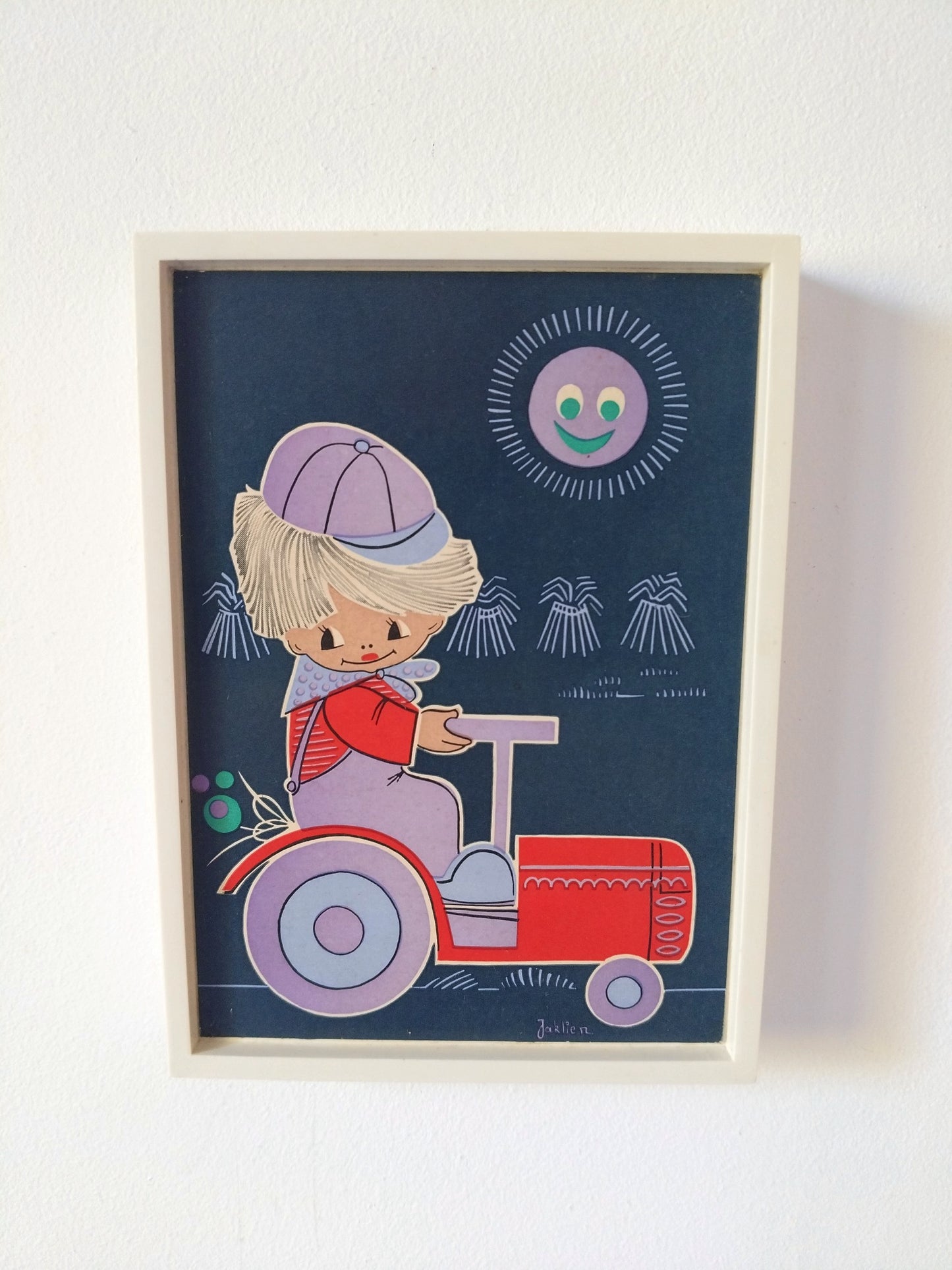 Cadre/ tirelire murale publicitaire caisse épargne Stadtsparkasse illustration Jaklien Moerman