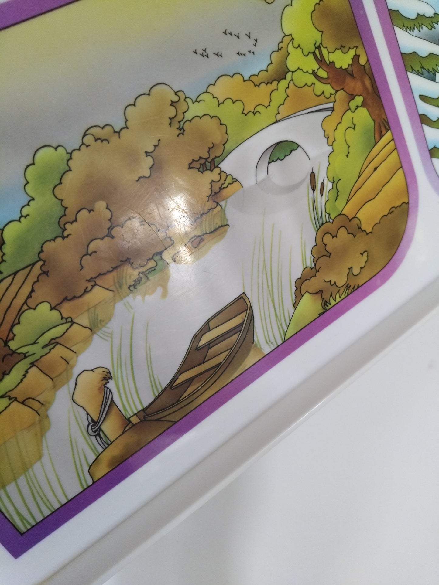Plateau "les quatre saisons" en plastique par Tupperware 80's