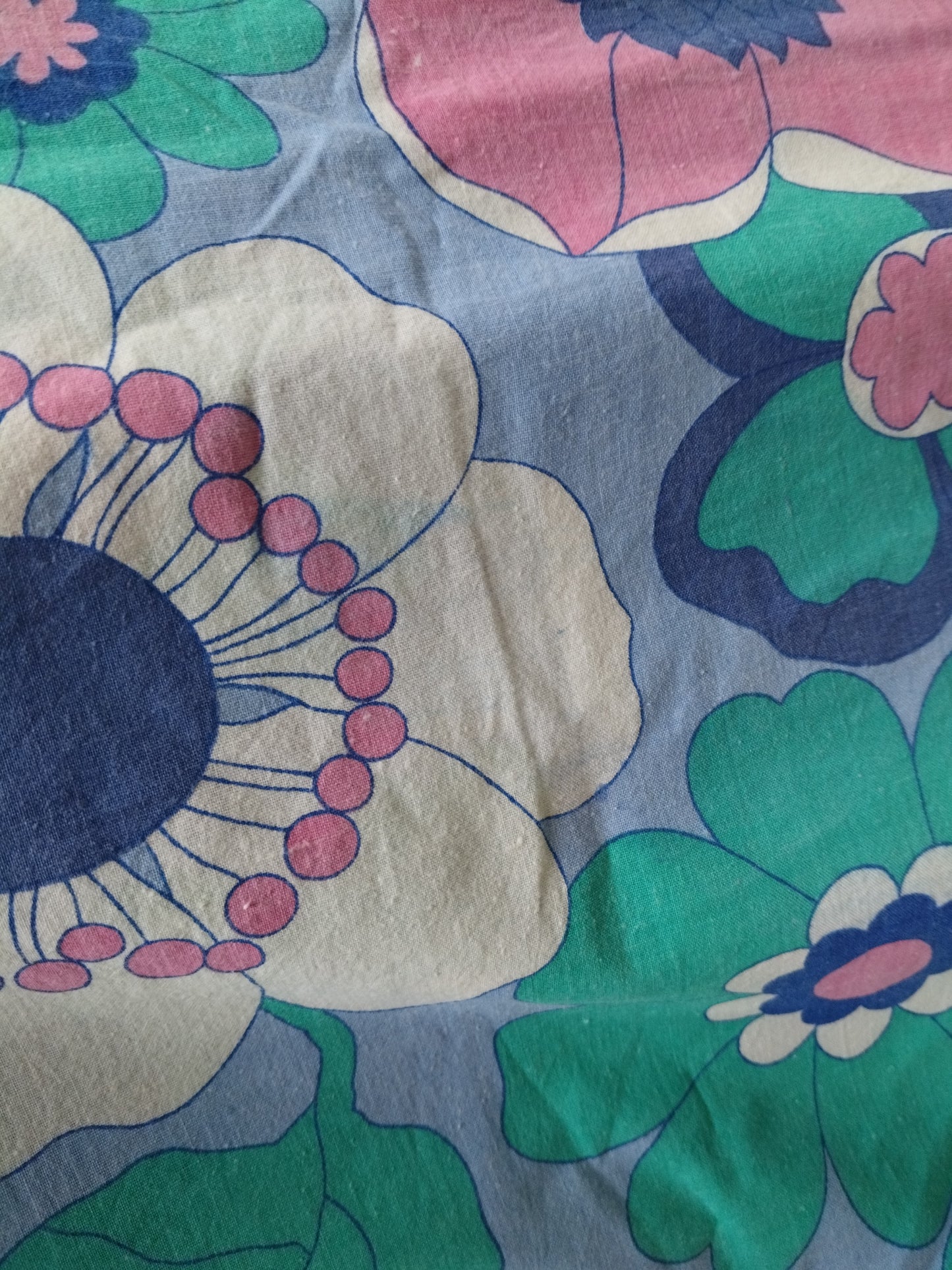 Drap plat flower power en coton 270 x 204cm - cetaitmieuxavant