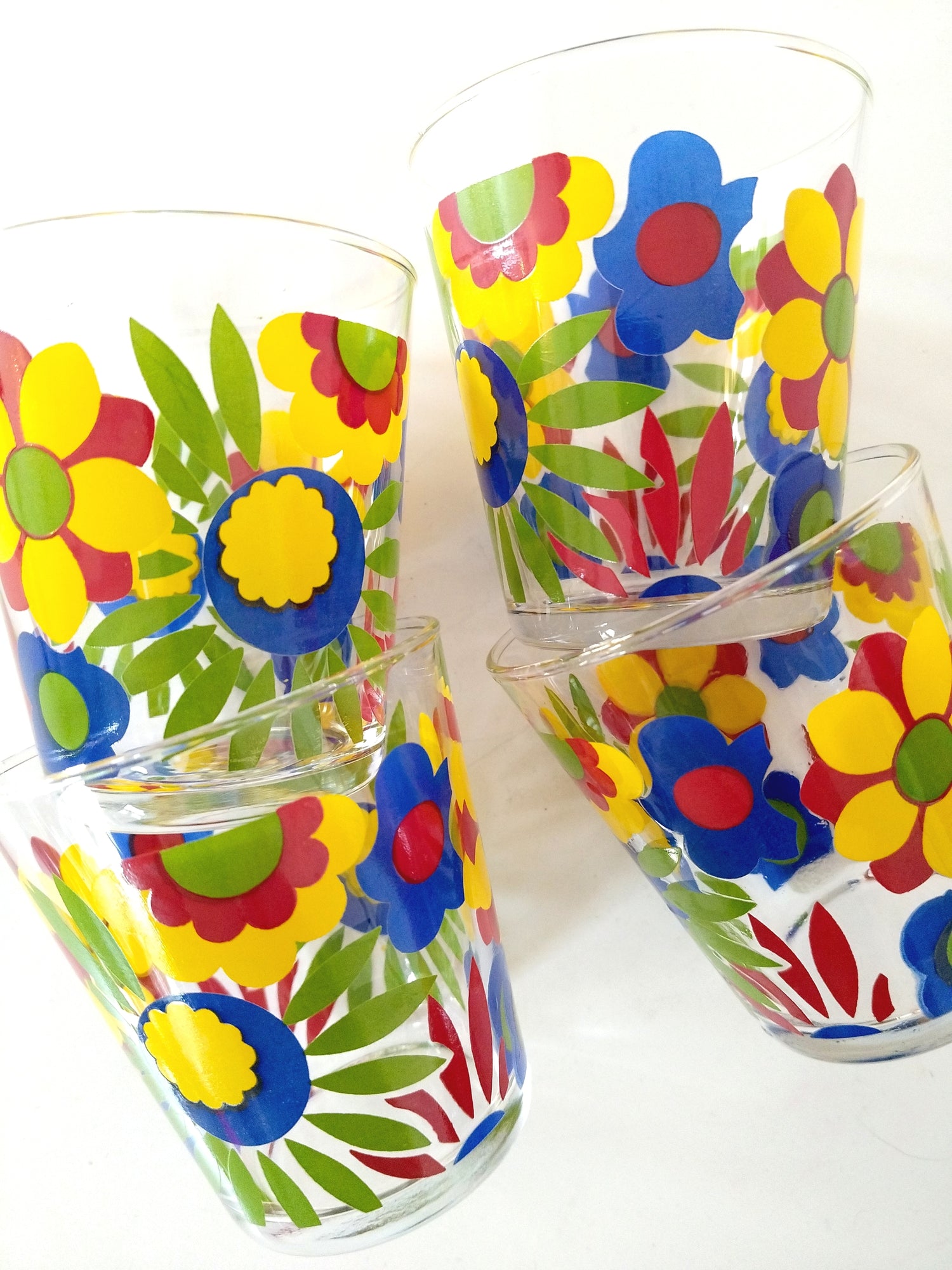 Ensemble de 2 verres à eau flower power - cetaitmieuxavant