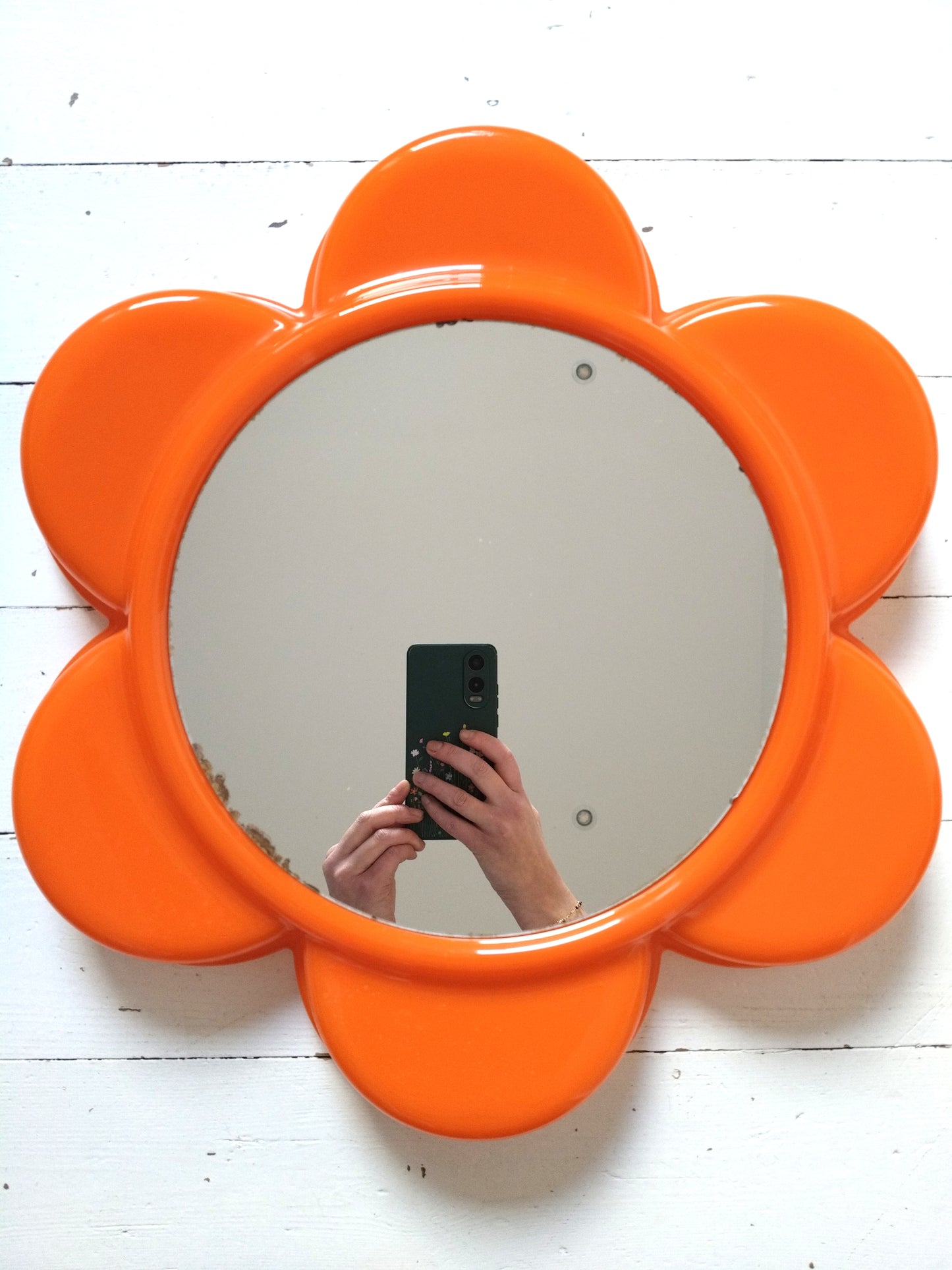 Miroir fleur en plastique vintage Visiva France