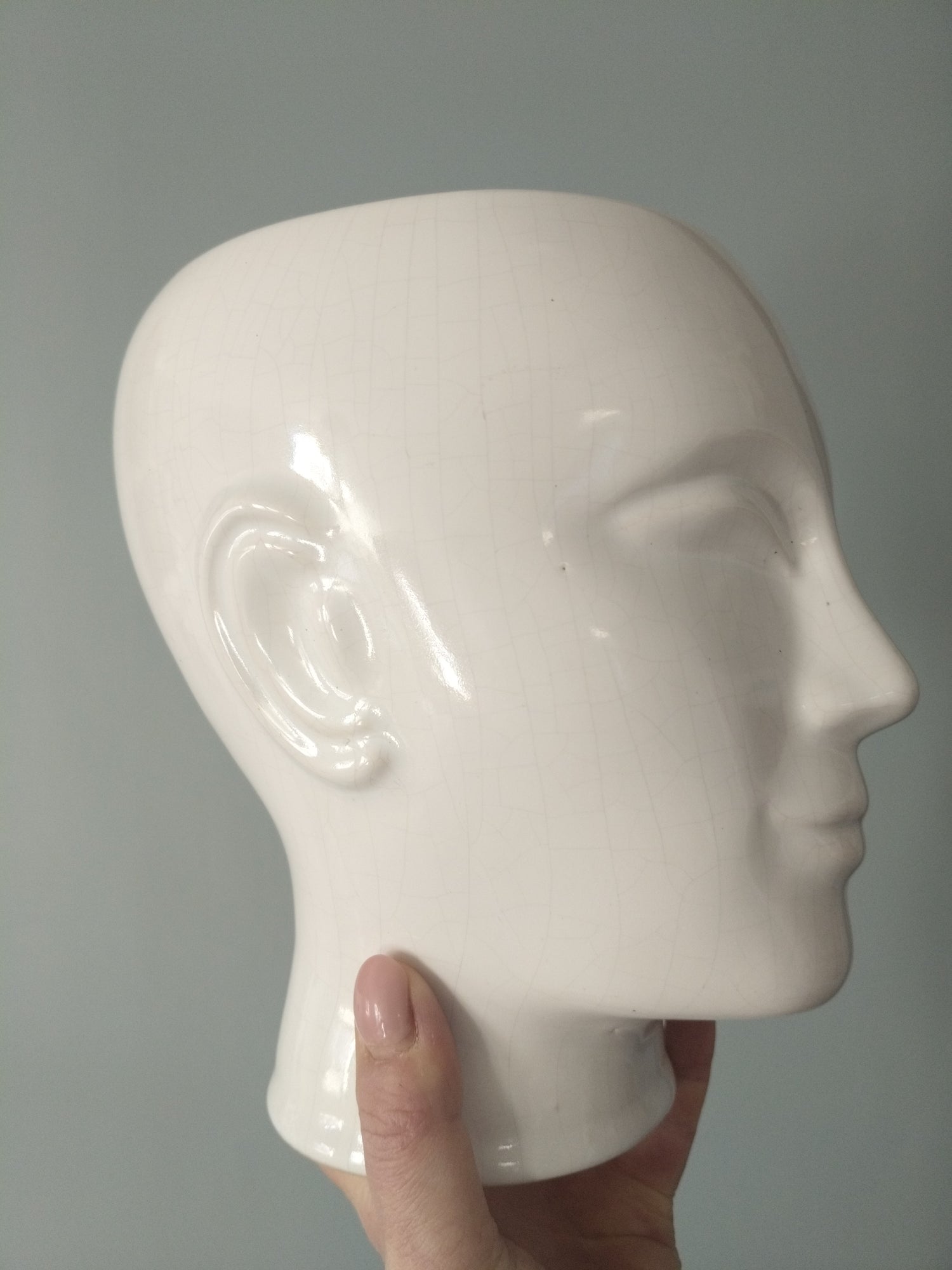 Grand cache-pot tête d'homme en céramique - cetaitmieuxavant