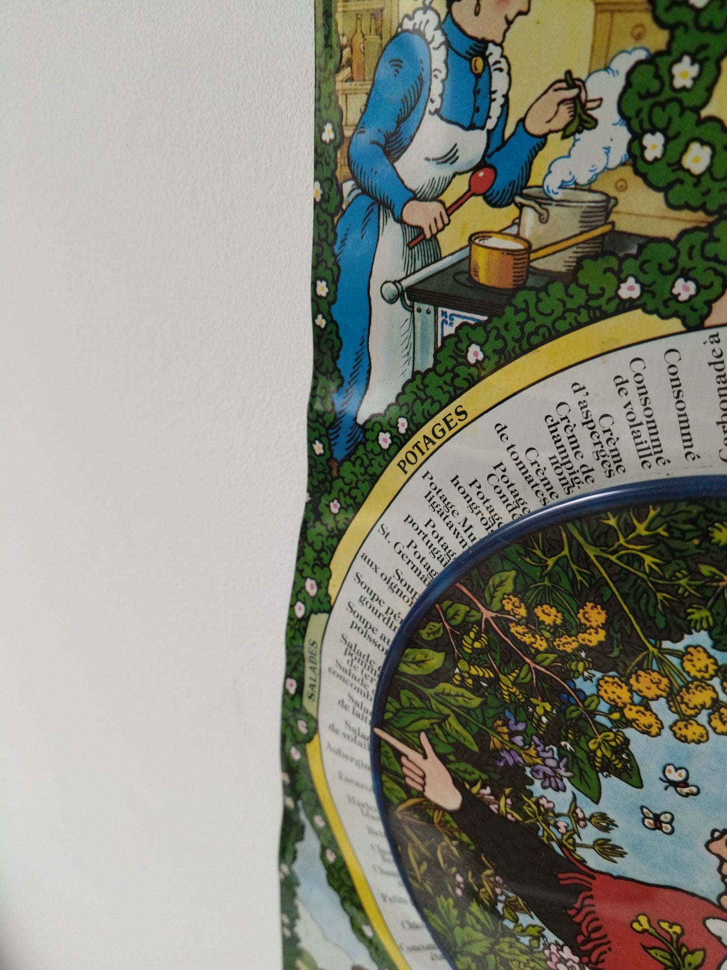 Ancienne plaque murale en tôle guide d'épices pour la bonne cuisine - cetaitmieuxavant