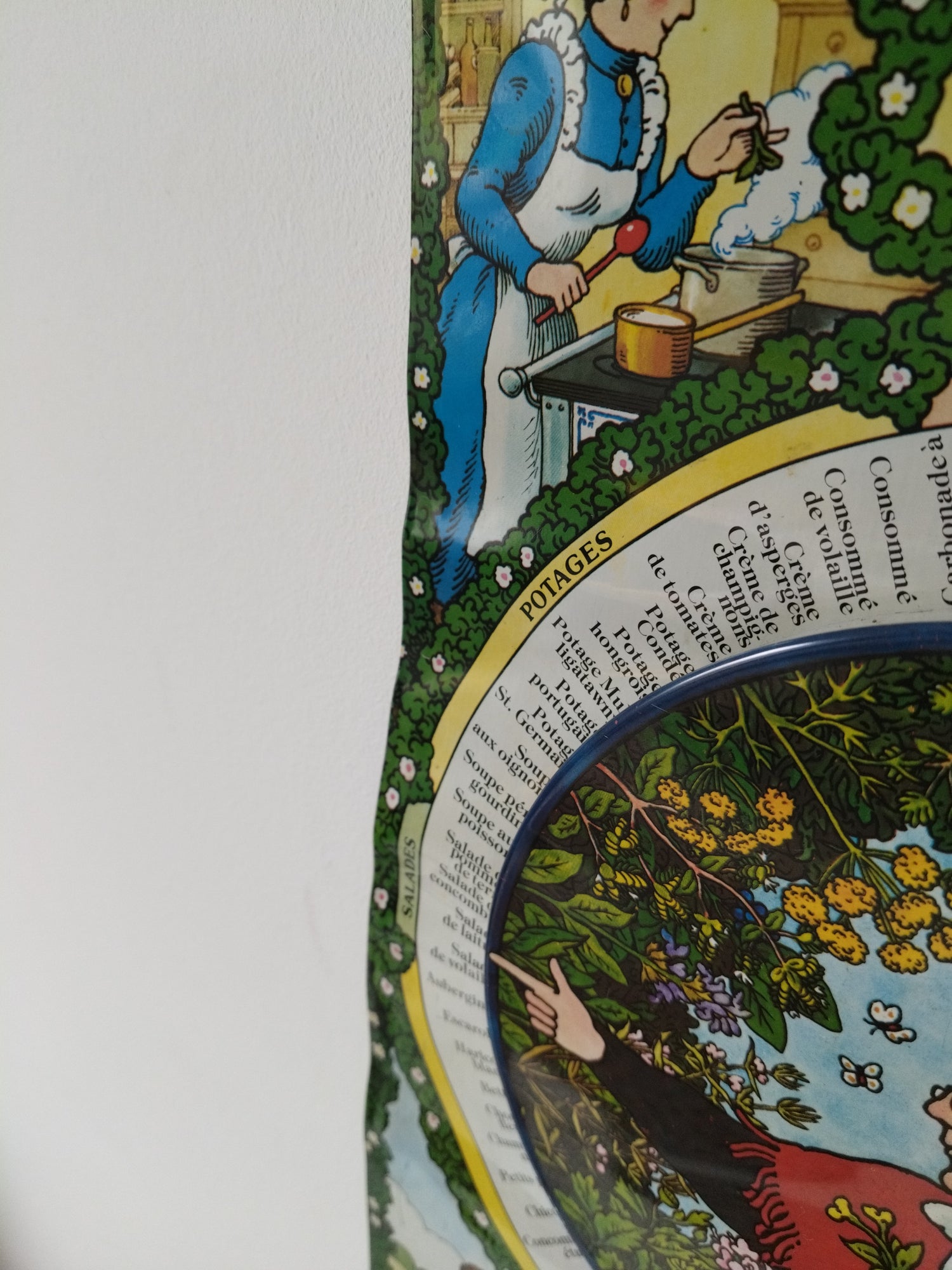 Ancienne plaque murale en tôle guide d'épices pour la bonne cuisine - cetaitmieuxavant