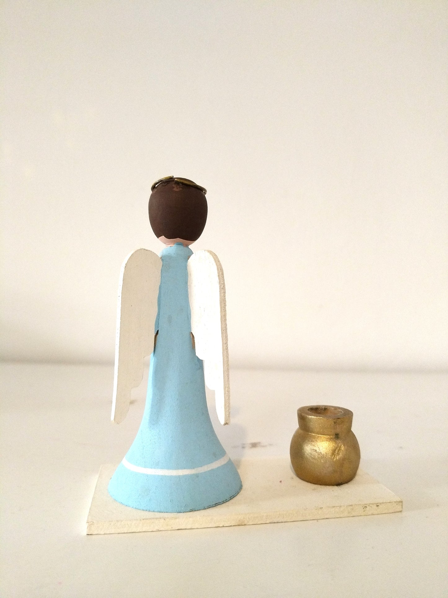 Bougeoir ange en bois Bo-Svensk Hemslöjd Suède Sweden à l'unité