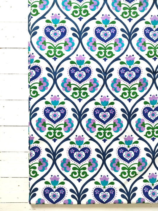 Tissu vintage flower power 100% coton au mètre (8 mètres dispos)