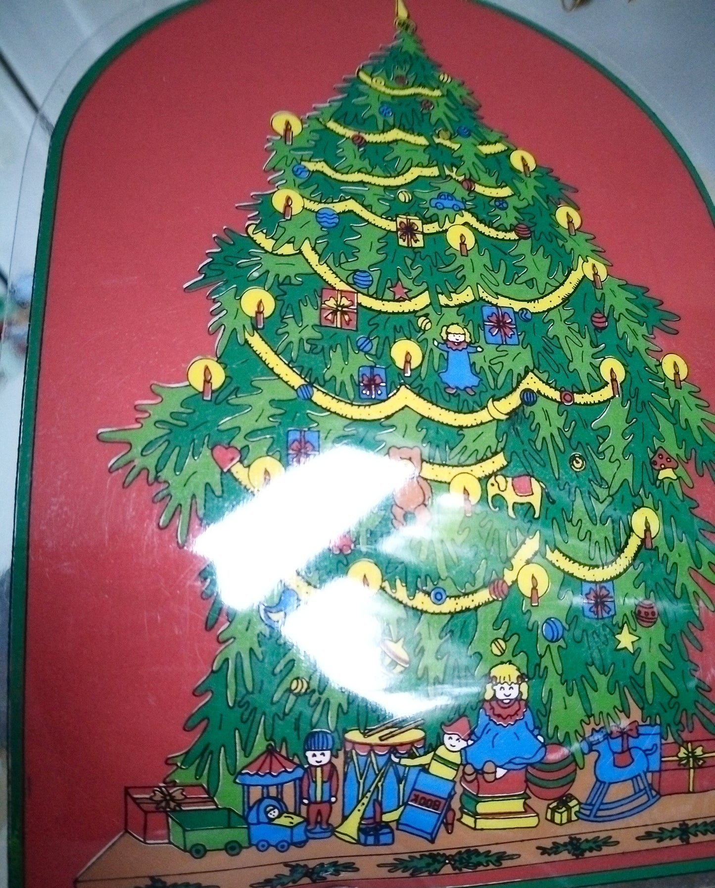 Décoration de Noël murale/ vitrail plastique