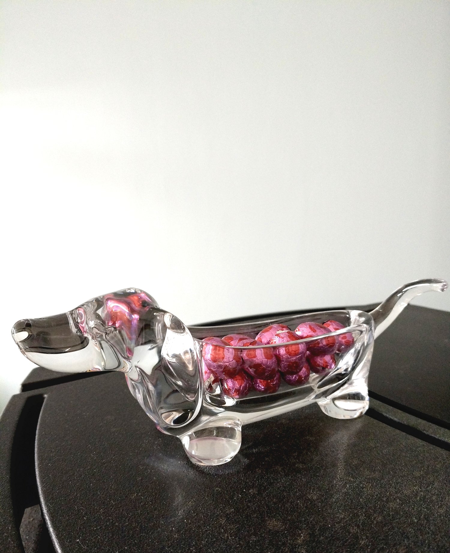 Vide-poches/ porte-bijoux chien saucisse teckel en cristal Art Vannes France - cetaitmieuxavant