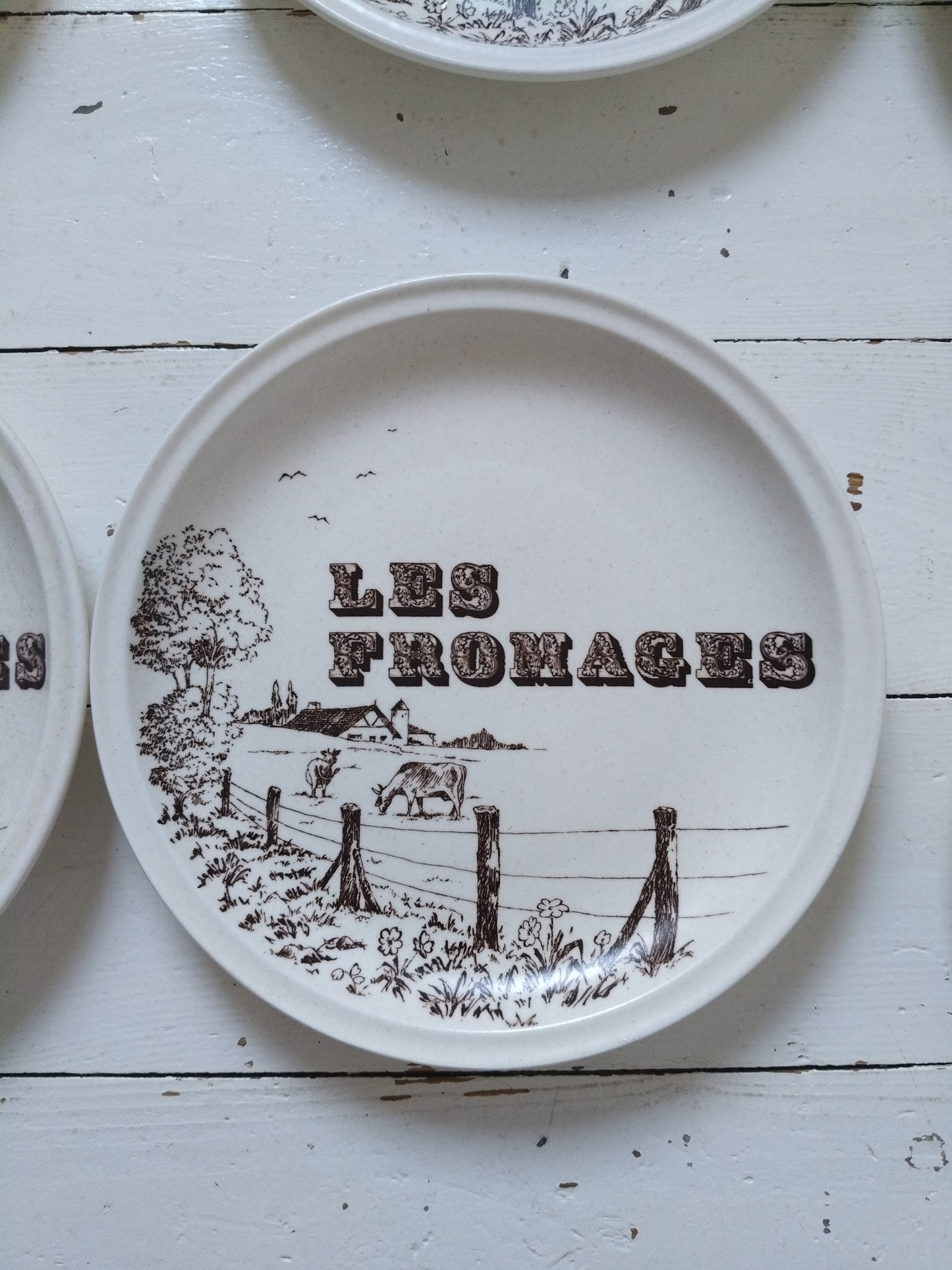 Ensemble de 6 assiettes à fromage en faïence de Gien