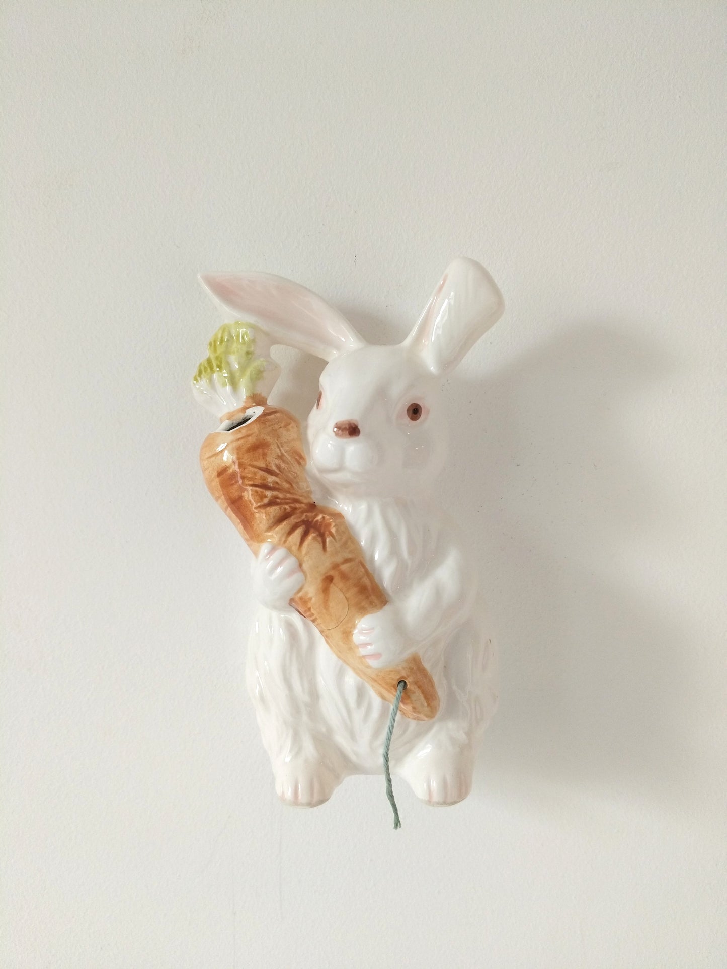 Dévidoir à ficelle lapin mural en céramique