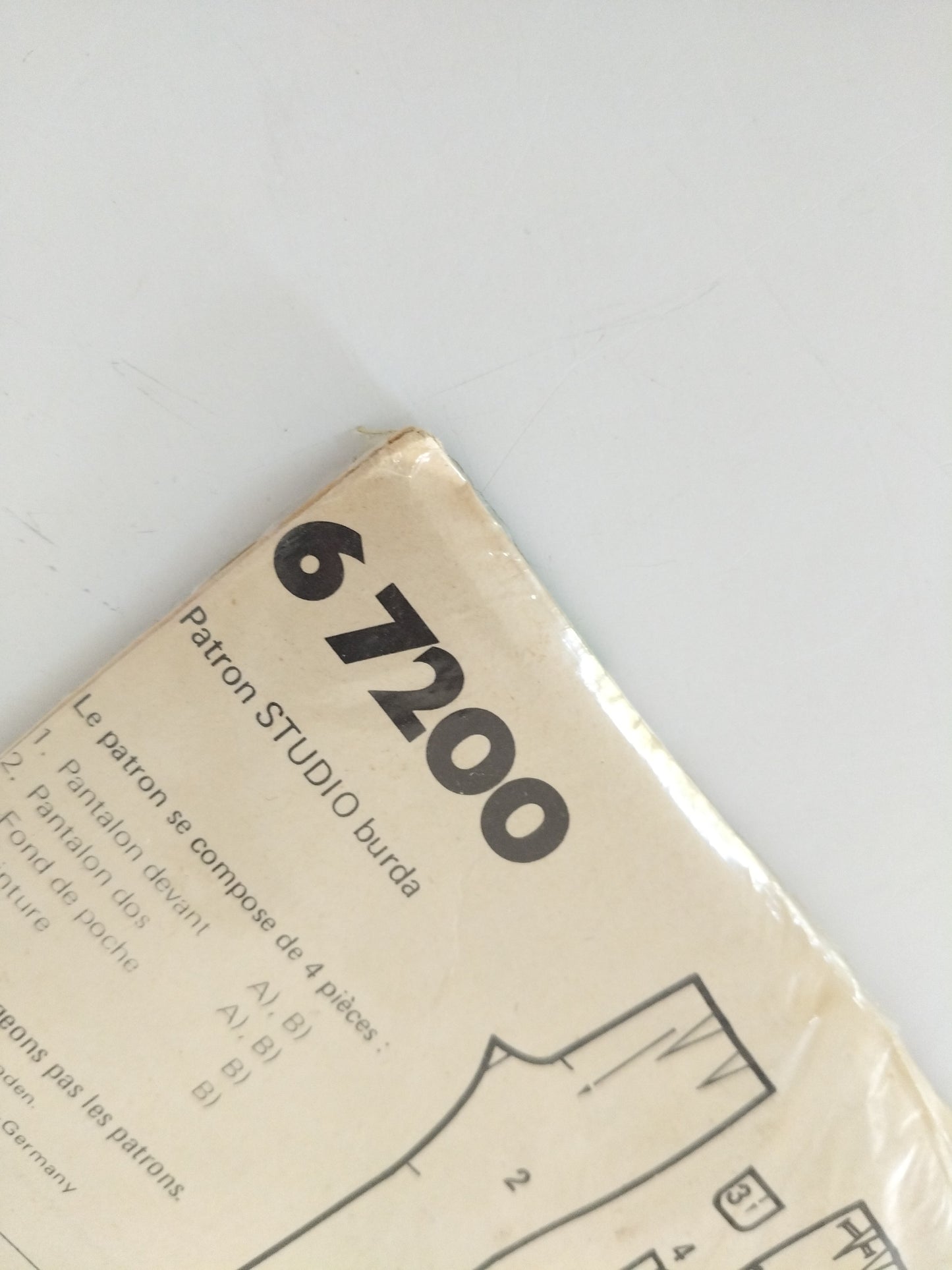 Patron burda Studio-Schnitt 6 7200 pantalon à deux tailles