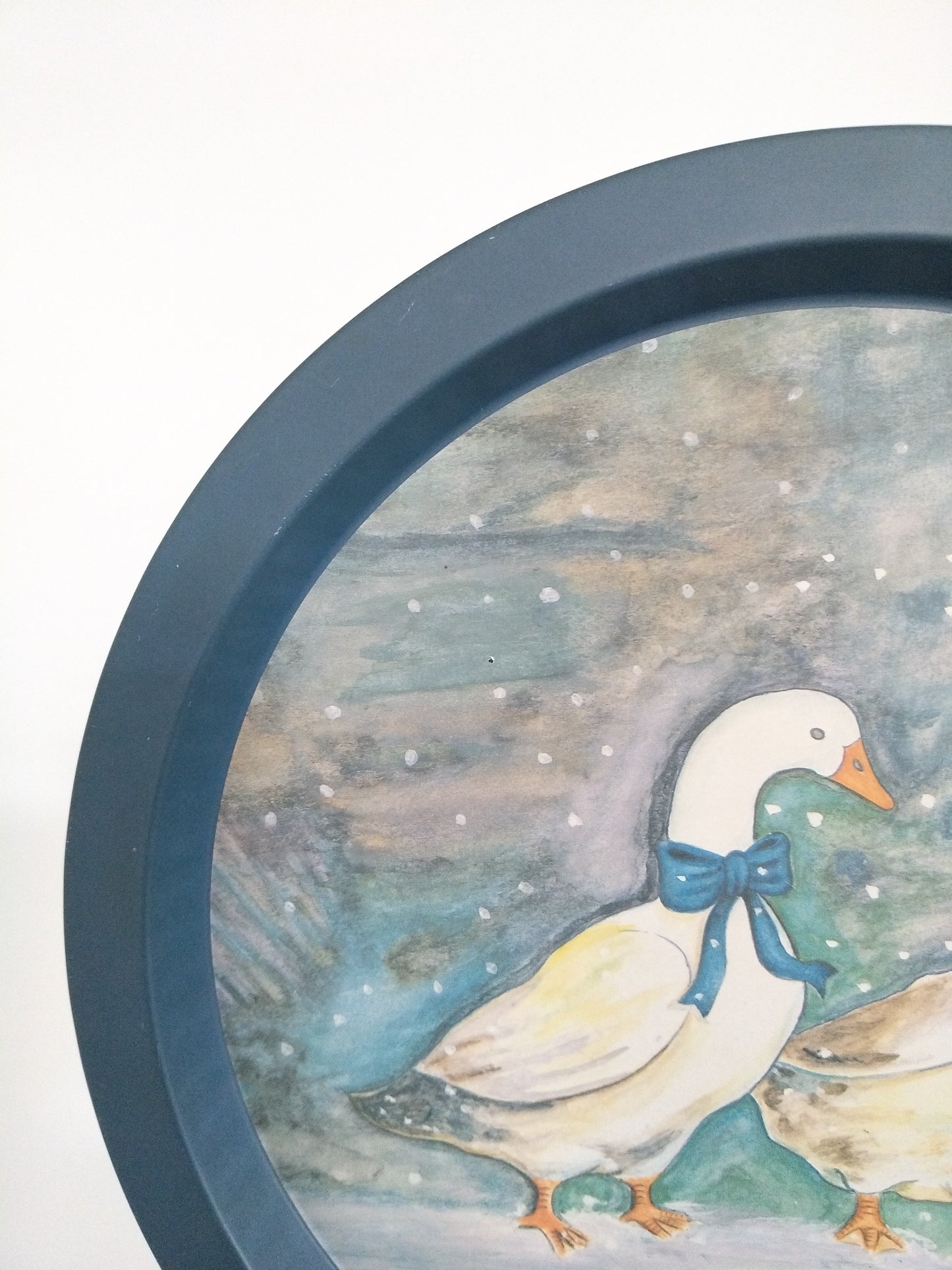 Plateau métallique oies