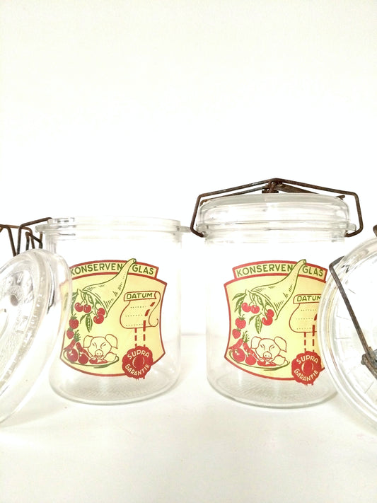 Ancien bocal de conservation en verre à l'unité - cetaitmieuxavant