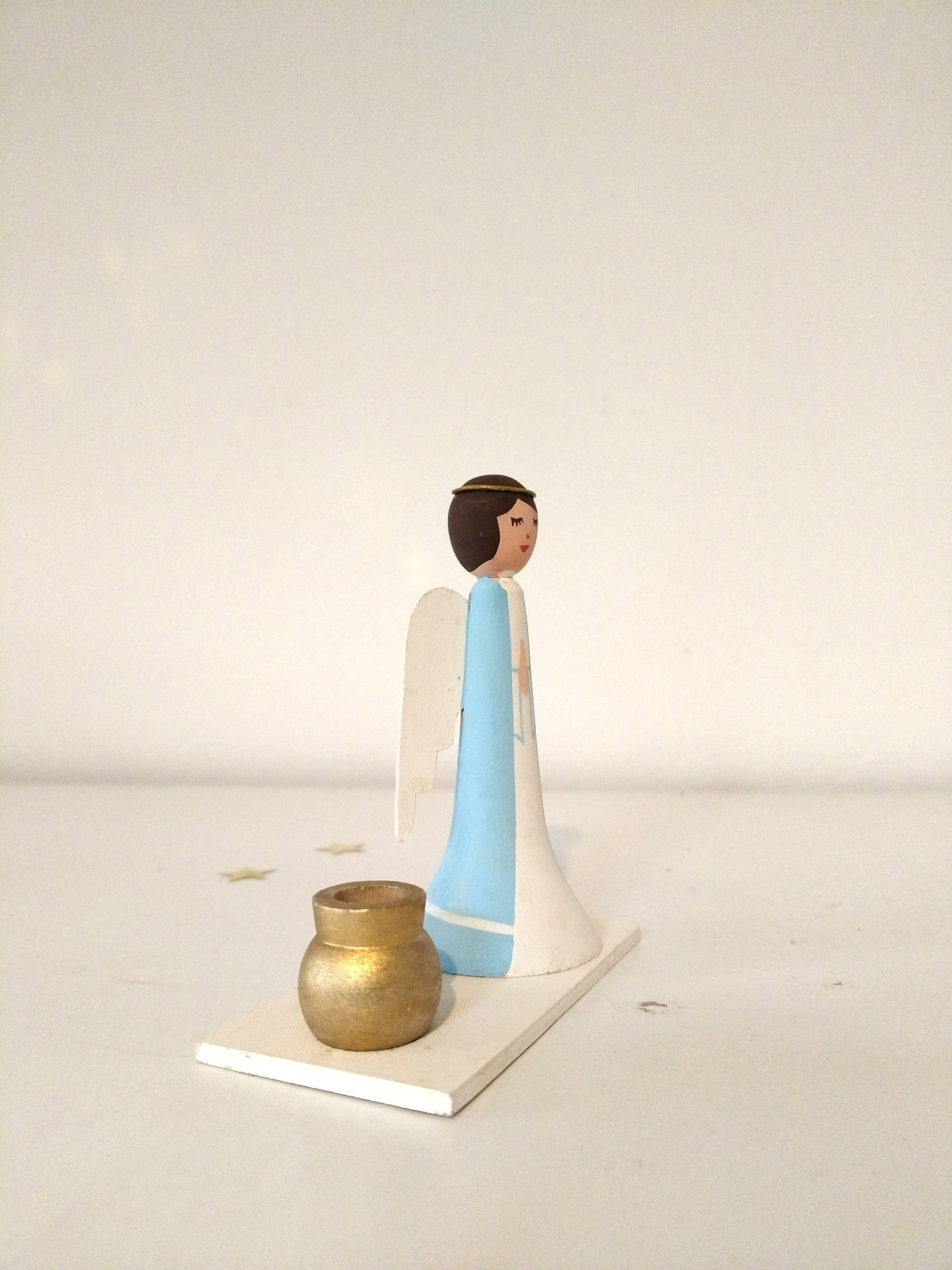 Bougeoir ange en bois Bo-Svensk Hemslöjd Suède Sweden à l'unité