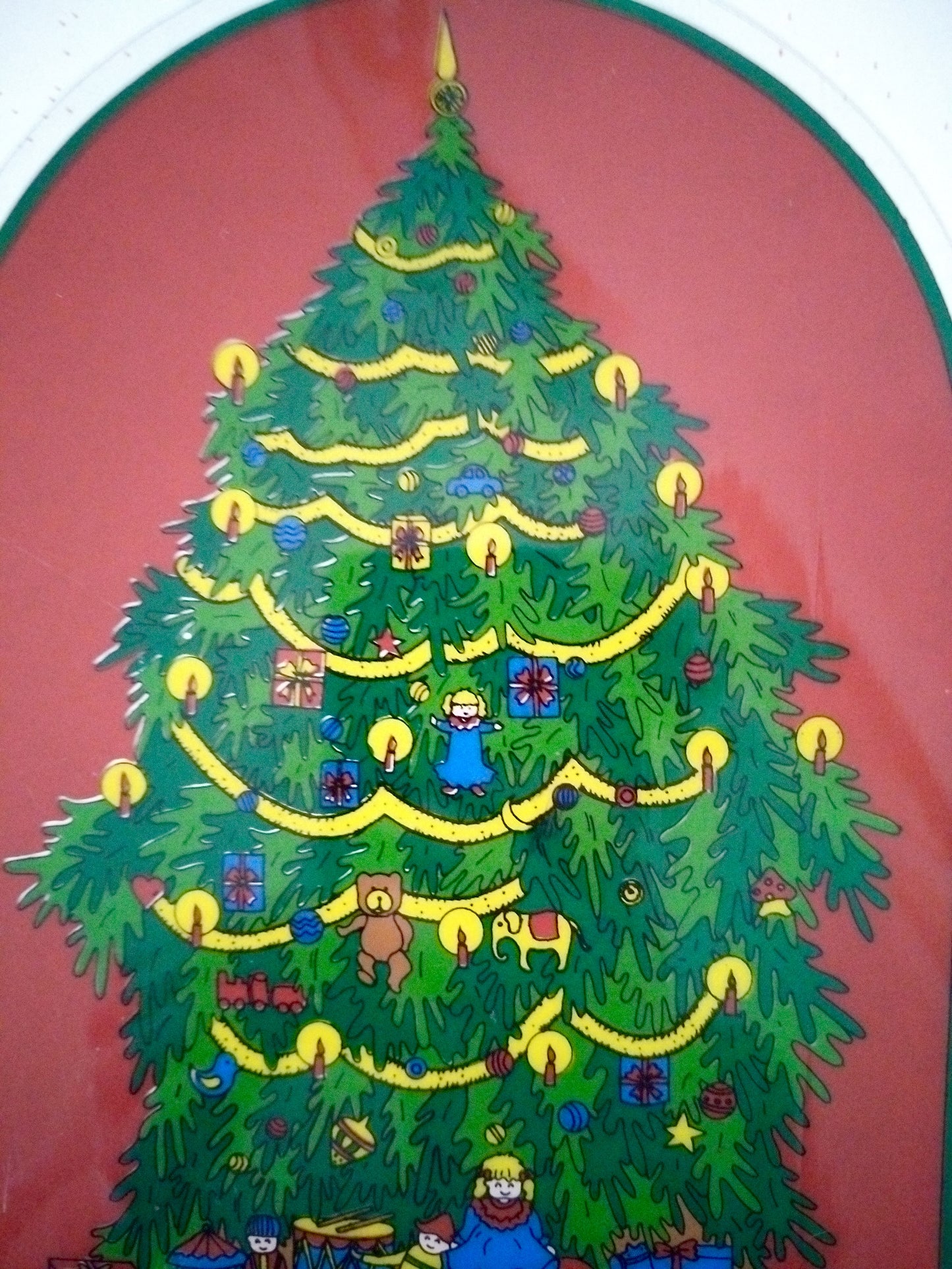 Décoration de Noël murale/ vitrail plastique