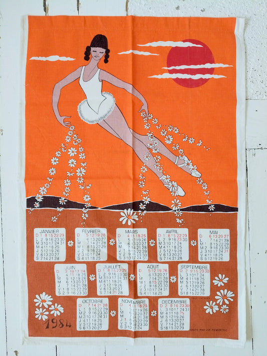 Torchon calendrier 1984 Vie Féminine - cetaitmieuxavant