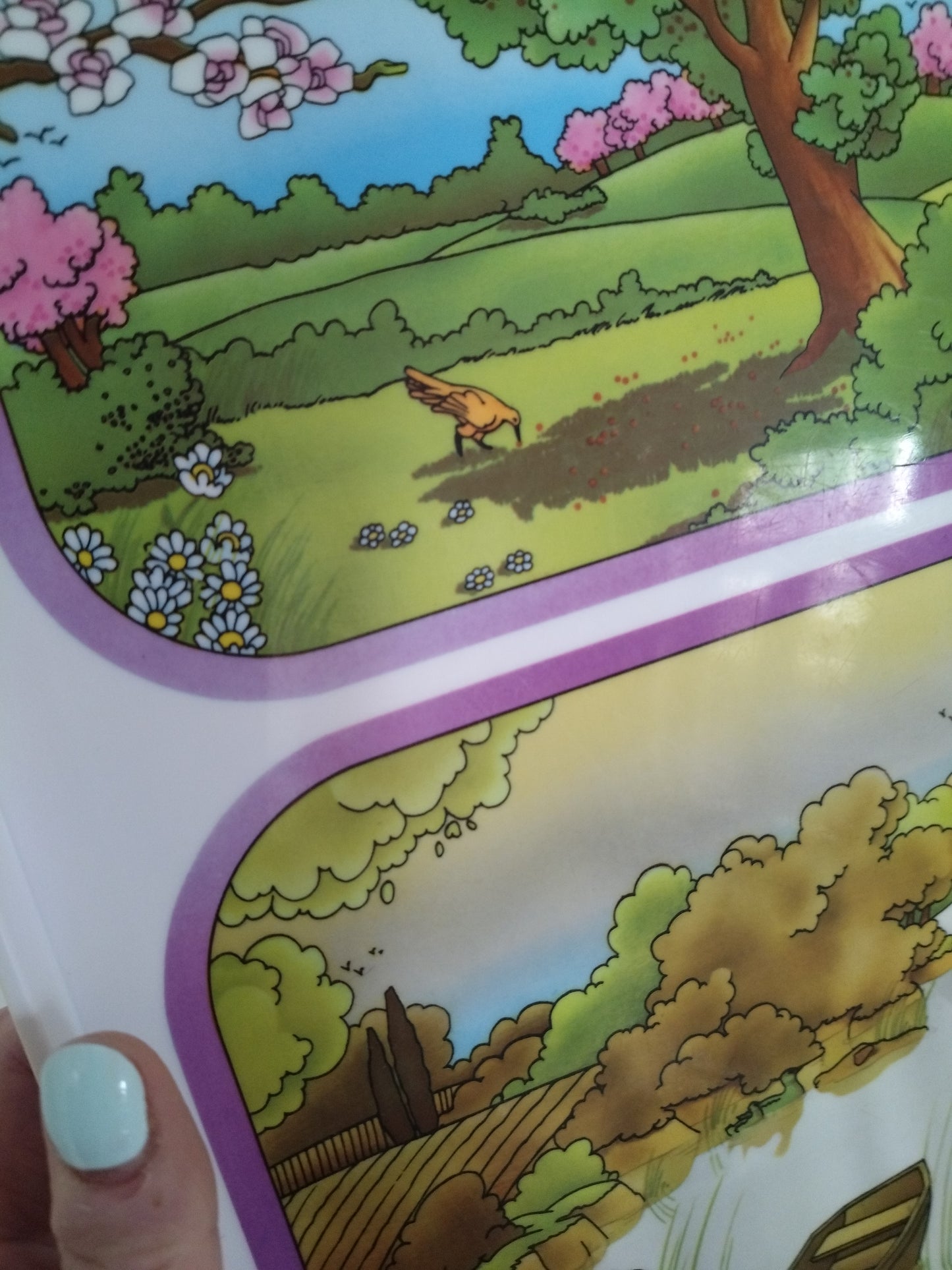 Plateau "les quatre saisons" en plastique par Tupperware 80's