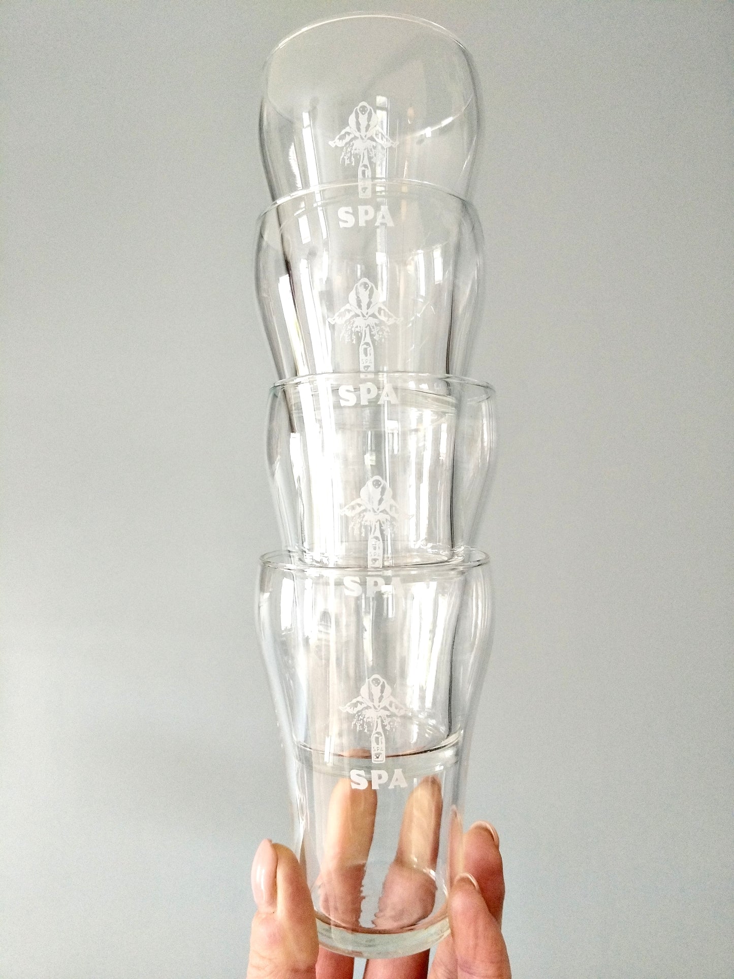 4 verres à eau publicitaires Spa Reine