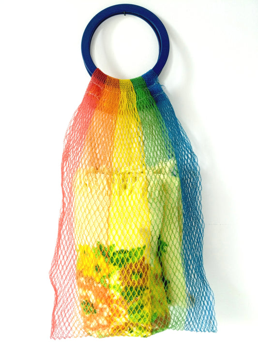 Petit filet à courses multicolore en nylon et plastique
