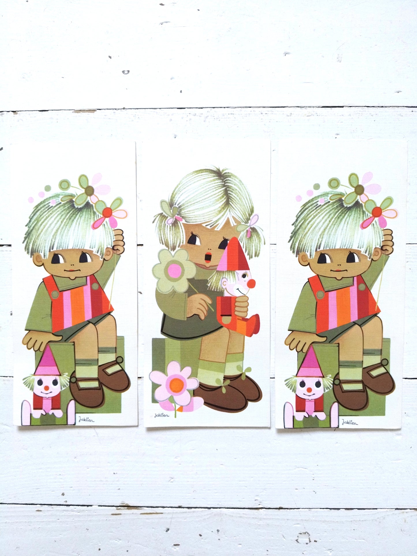 Ancienne carte postale Jaklien Moerman 70's au choix