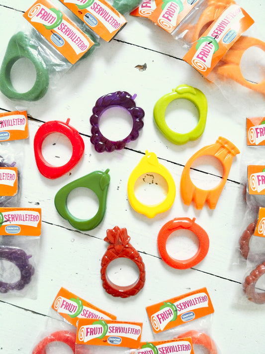 Rond de serviette fruit en plastique publicitaire Danone au choix - à l'unité