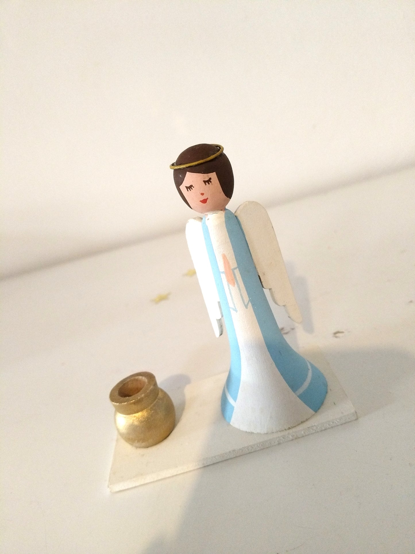 Bougeoir ange en bois Bo-Svensk Hemslöjd Suède Sweden à l'unité