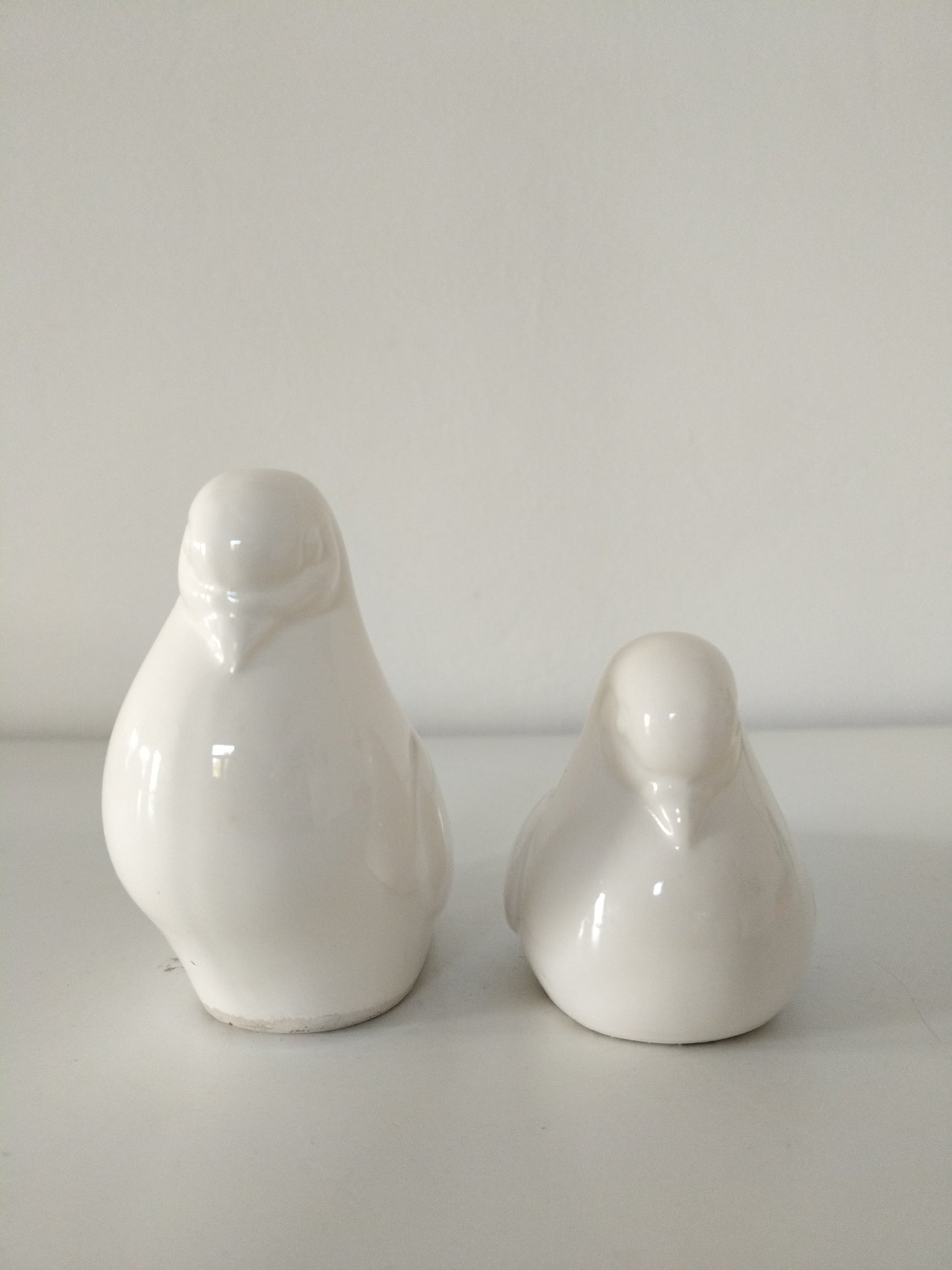 Duo de bougeoirs colombe en céramique