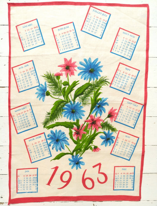 Torchon calendrier 1963 - cetaitmieuxavant