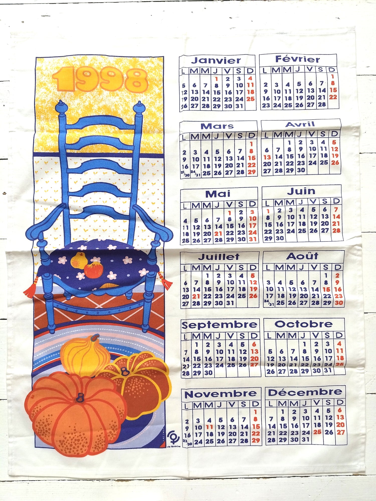 Torchon calendrier 1996 - cetaitmieuxavant