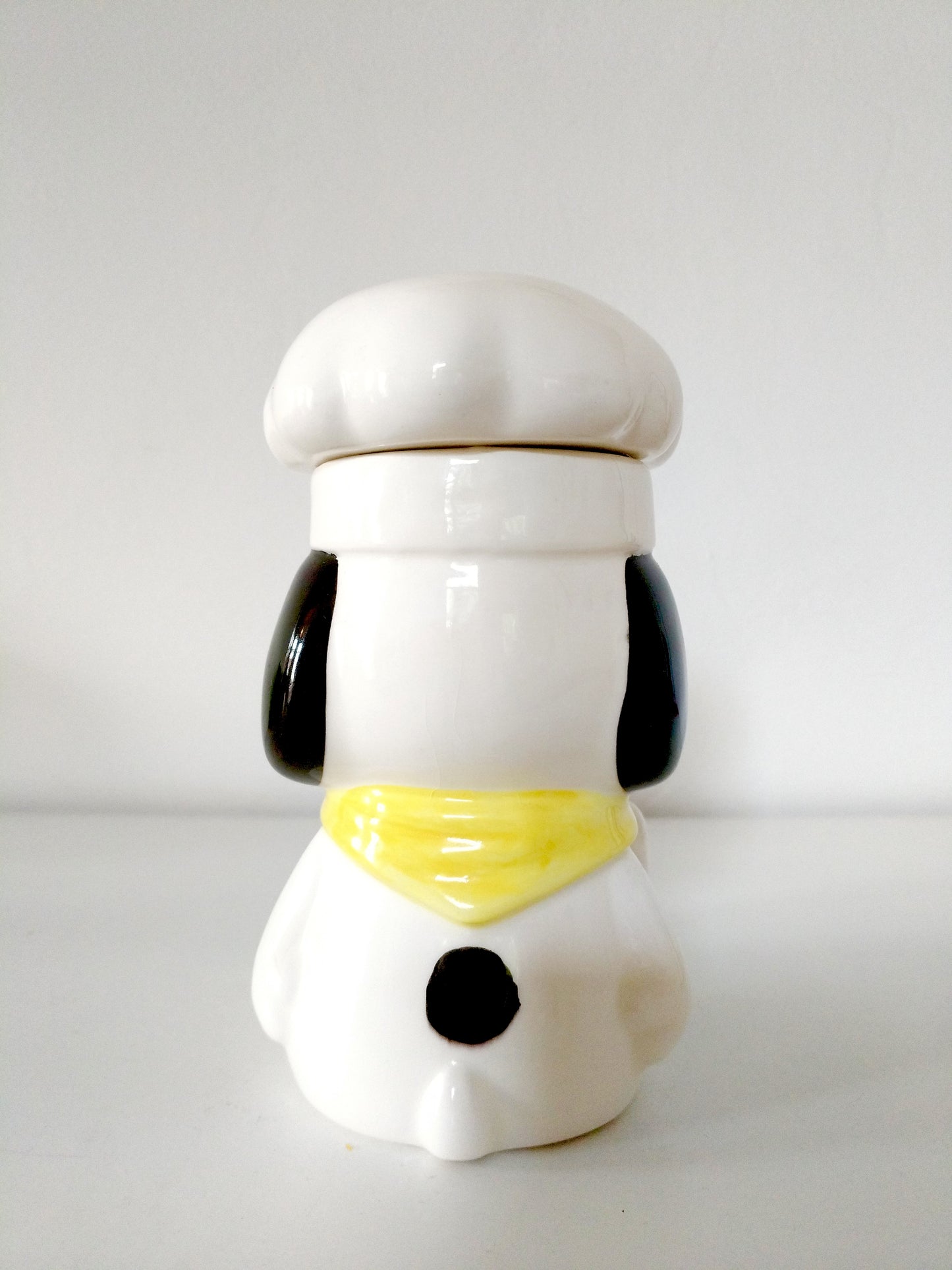 Pot boîte bocal à biscuits en céramique Snoopy cuisinier Japan United Feature Syndicate, Inc 1958-1966