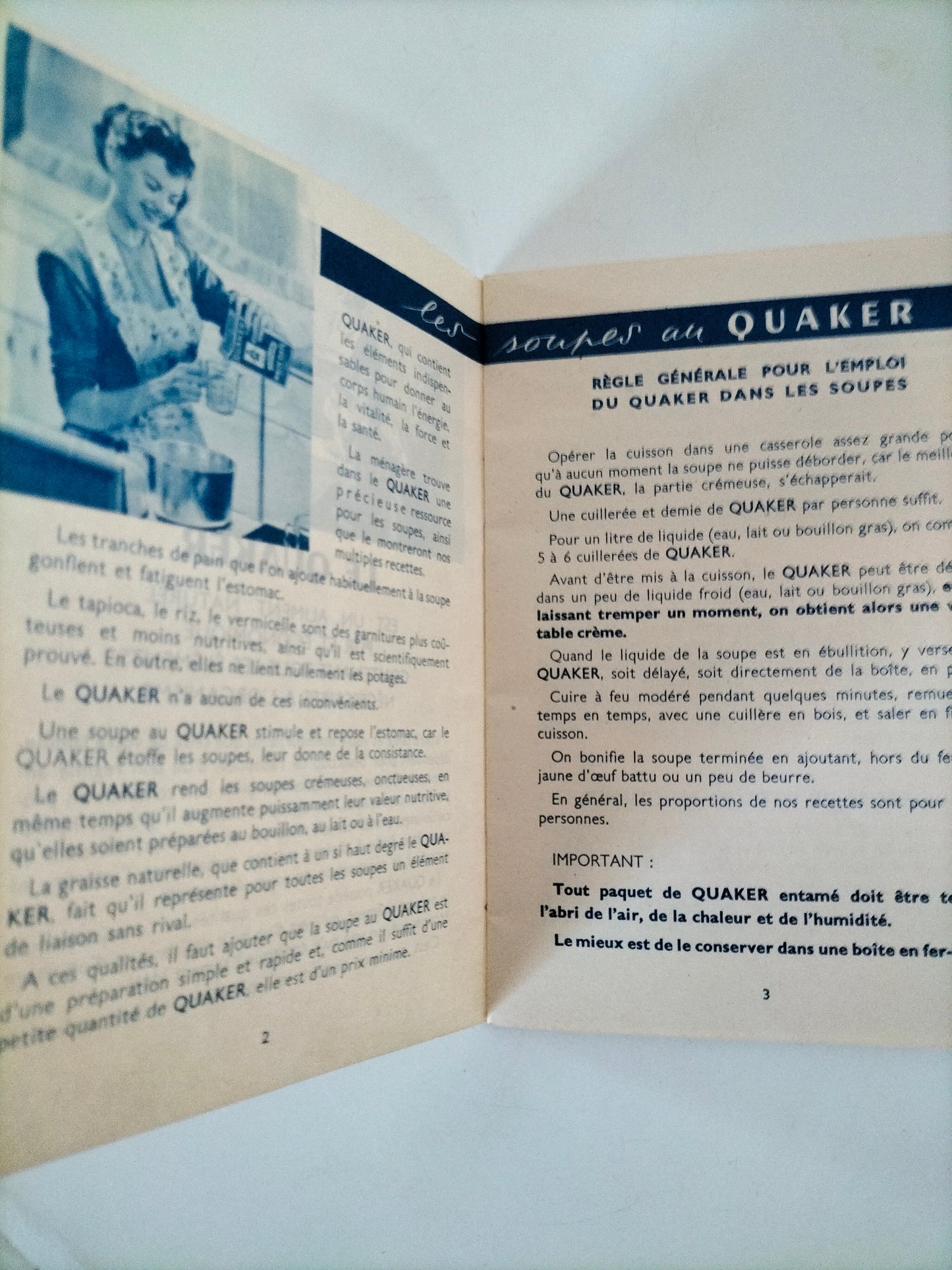 Ancien petit livre de cuisine : les économies de popote Liebig ou les recettes de Quaker Oats, au choix