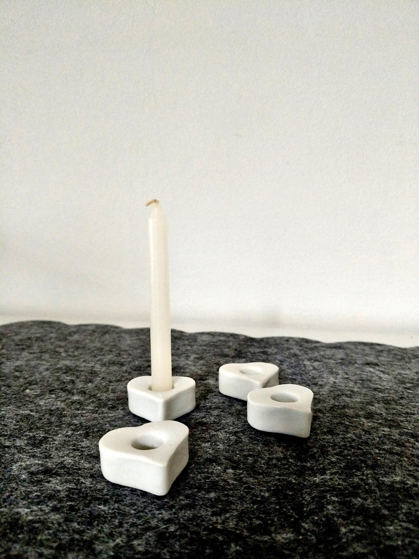 4 mini-bougeoirs cœur