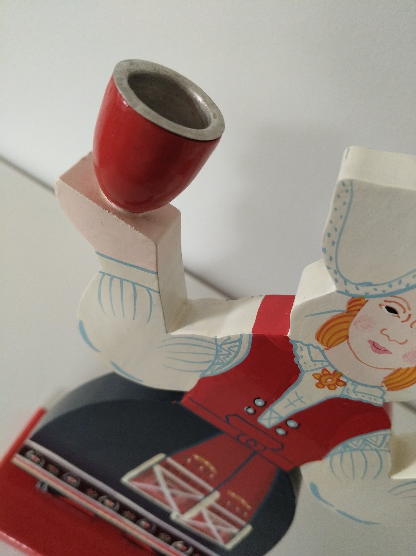 Ensemble de 2 bougeoirs en bois folklore suédois par Lizzie Velander pour Ikea 80's