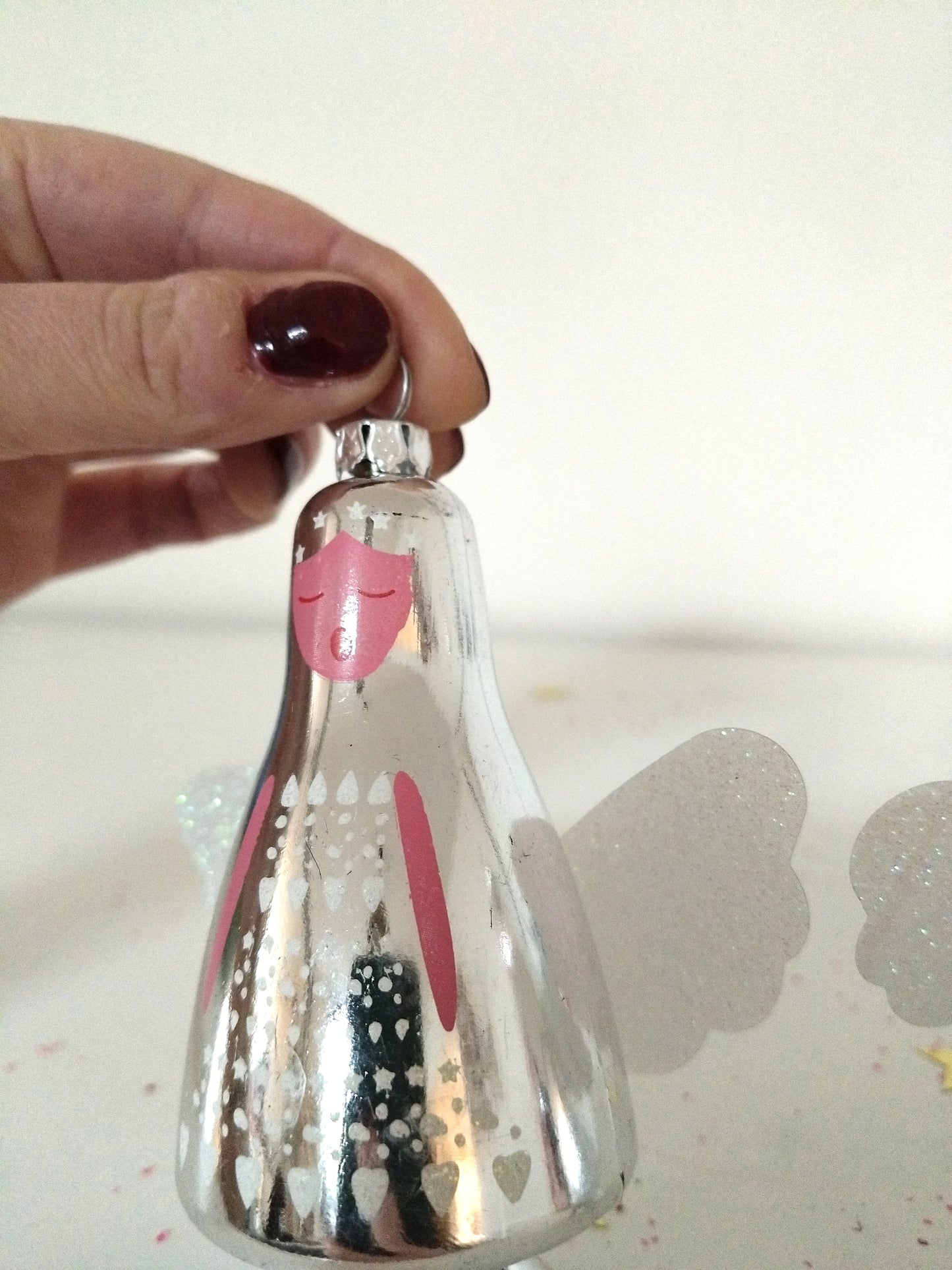 Boule de Noël ange en plastique à l'unité