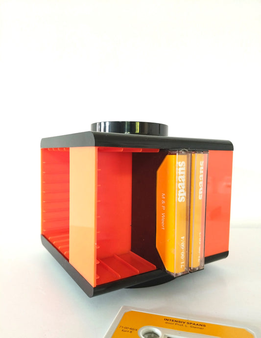 "Cassettes bar"/ carrousel à cassettes/ range-cassettes audio Schott en plastique