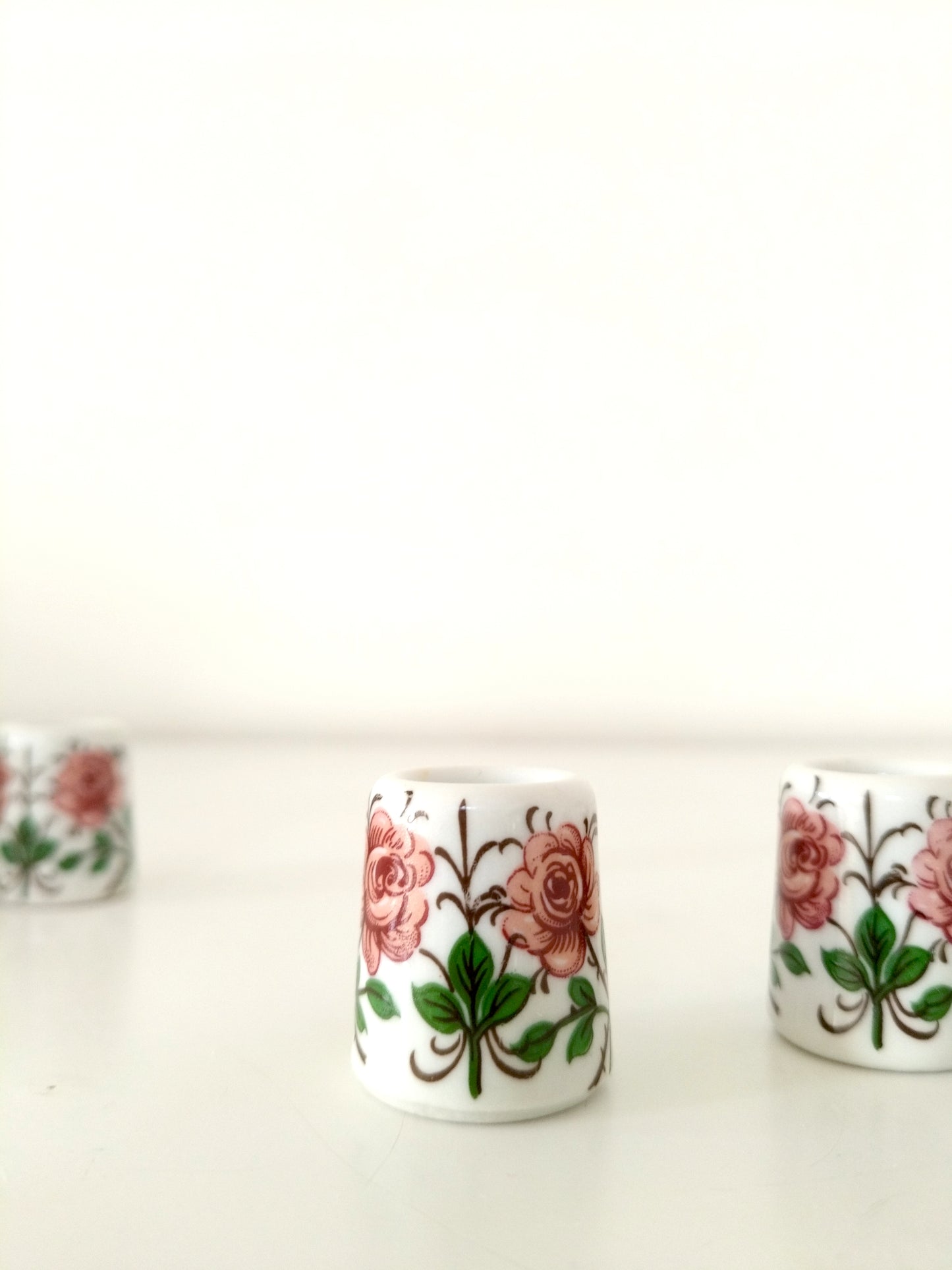 2 mini-bougeoirs en porcelaine Rösler Exquisit West Germany au choix + 2 bougies