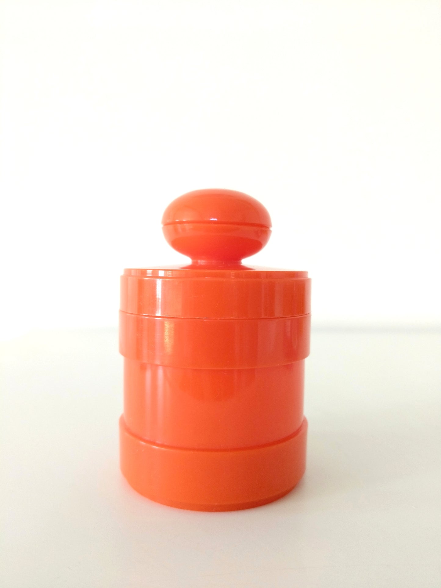 Petit pot à condiments en plastique orange Vitri West Germany