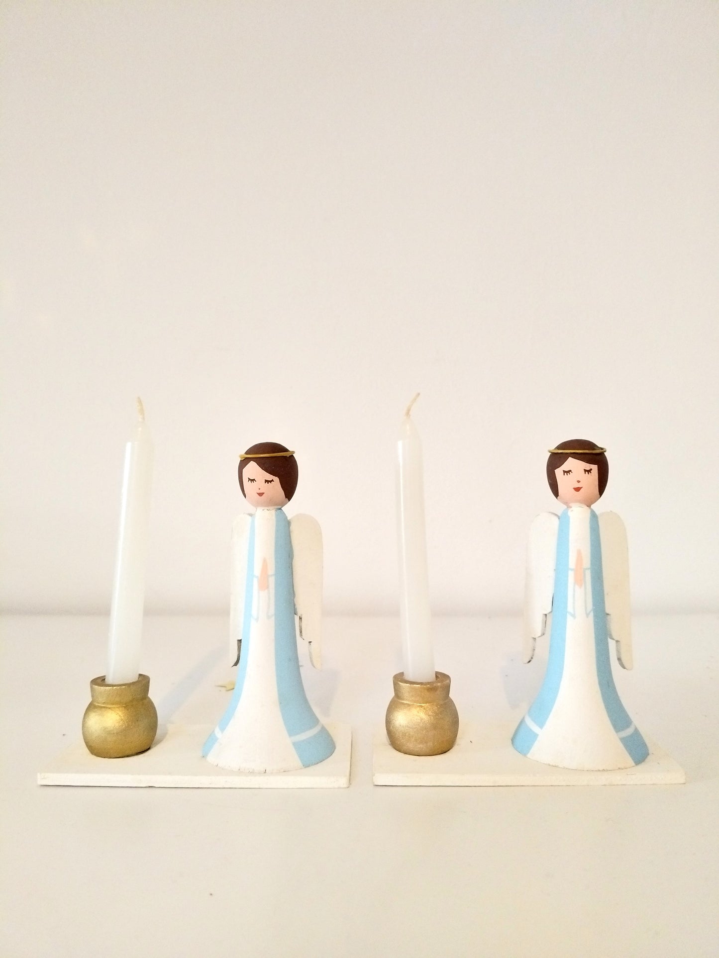 Bougeoir ange en bois Bo-Svensk Hemslöjd Suède Sweden à l'unité