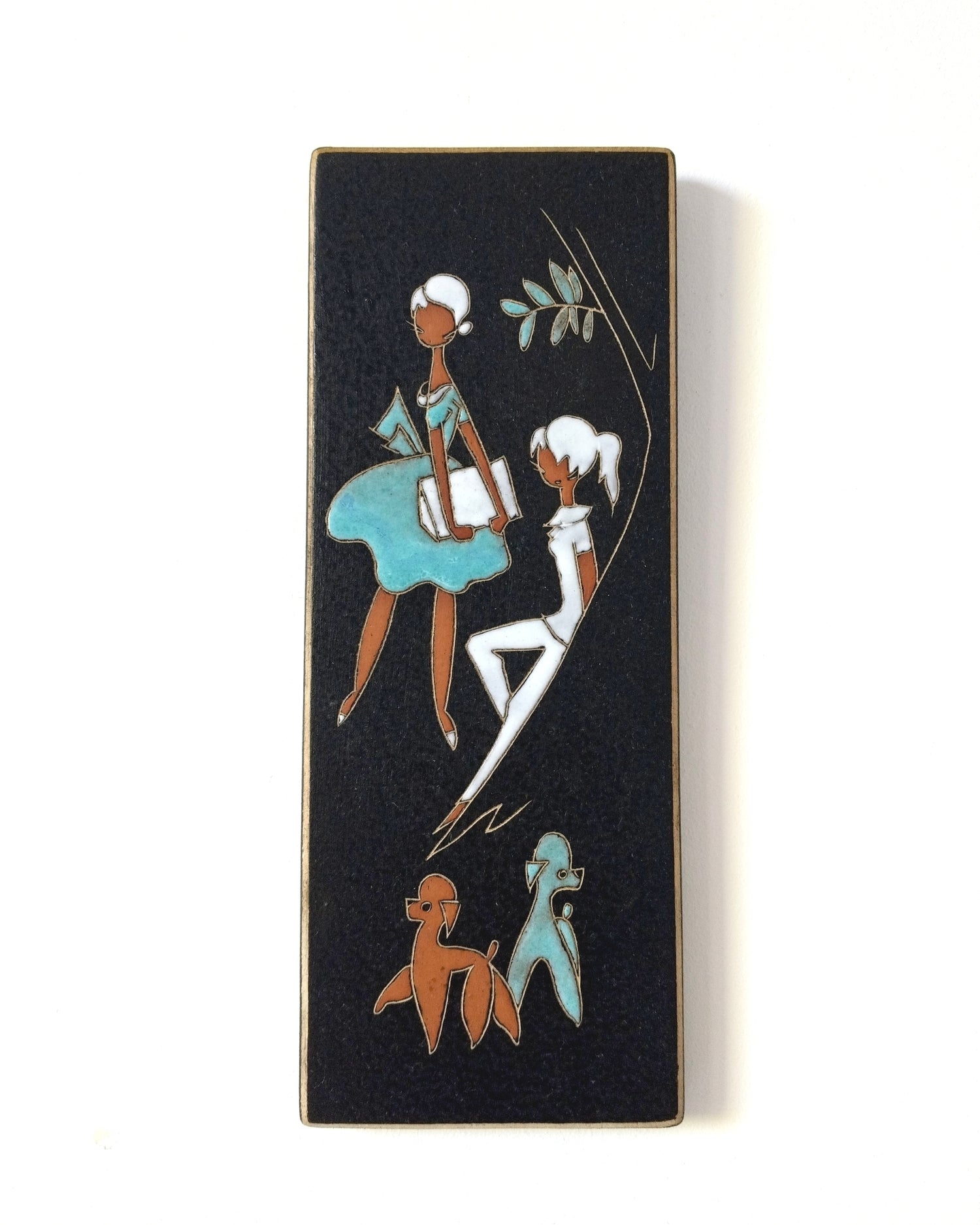 Plaque murale artisanale en céramique Ruscha West Germany 734 - 1 - cetaitmieuxavant
