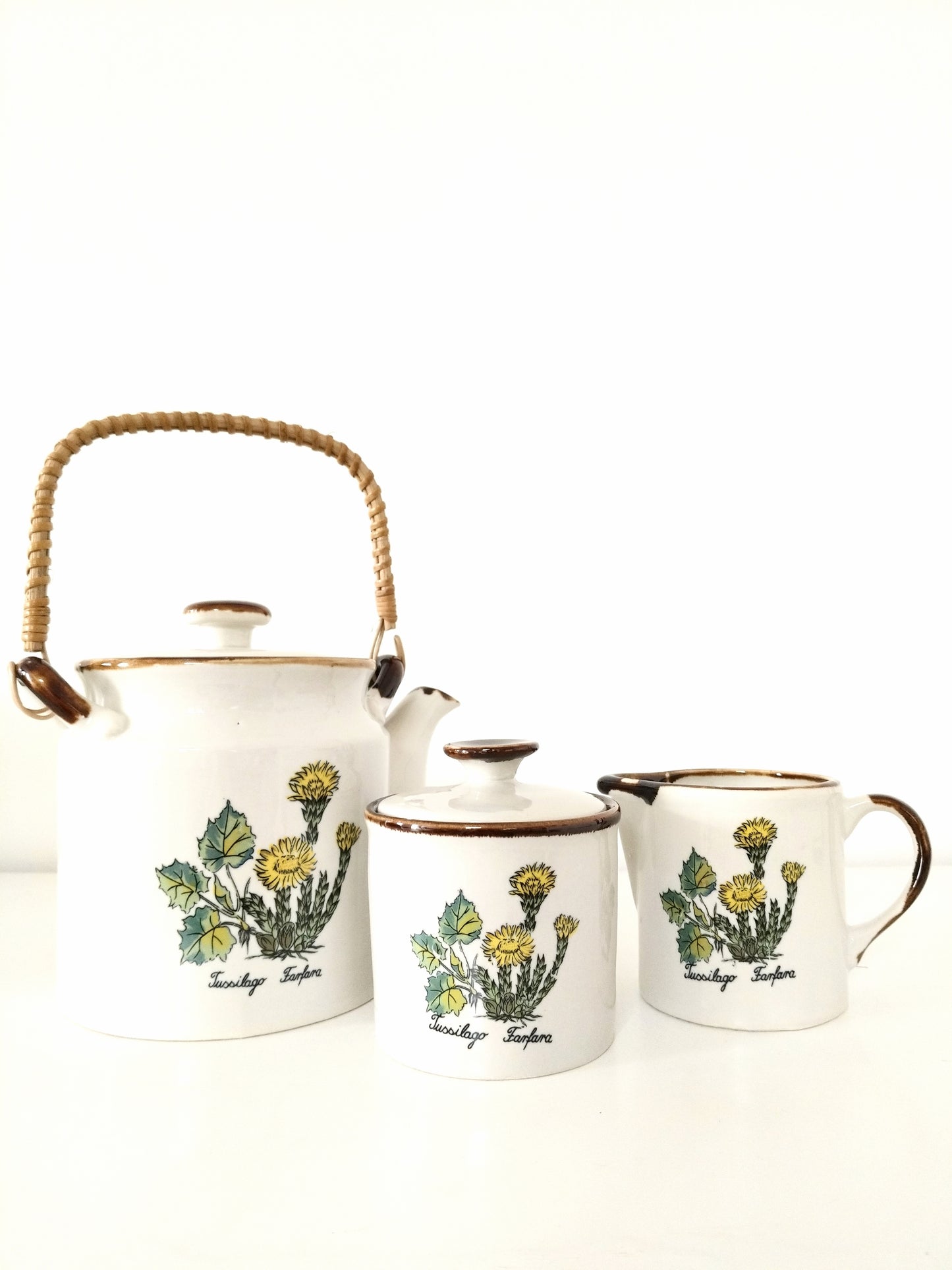 Théière ou ensemble sucrier + crémier en grès au choix