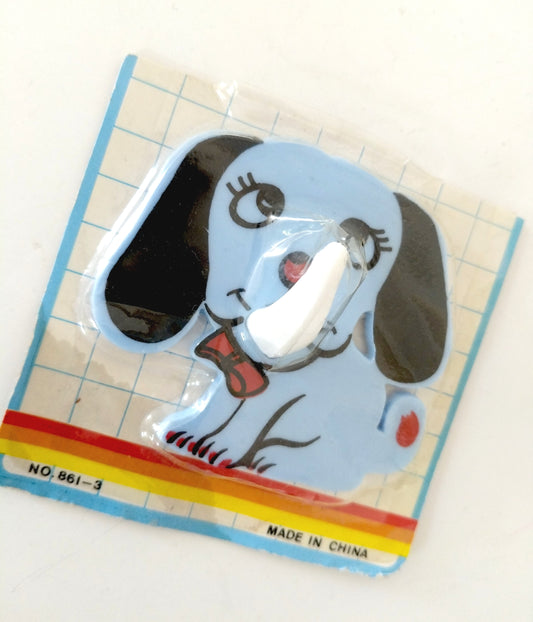 Crochet/ porte-torchon adhésif  chien en plastique