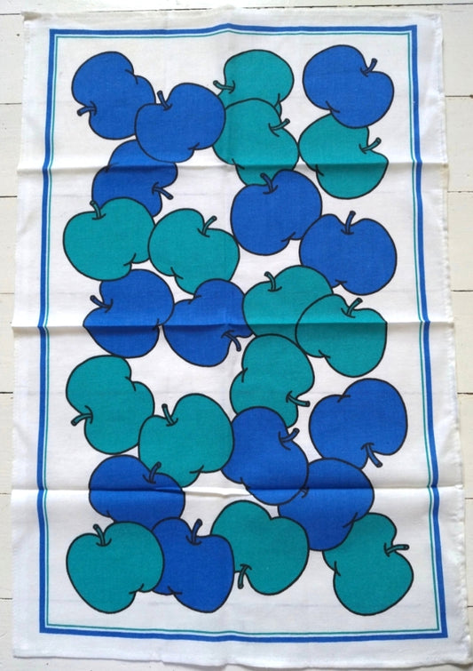 Torchon de cuisine en coton décor pommes