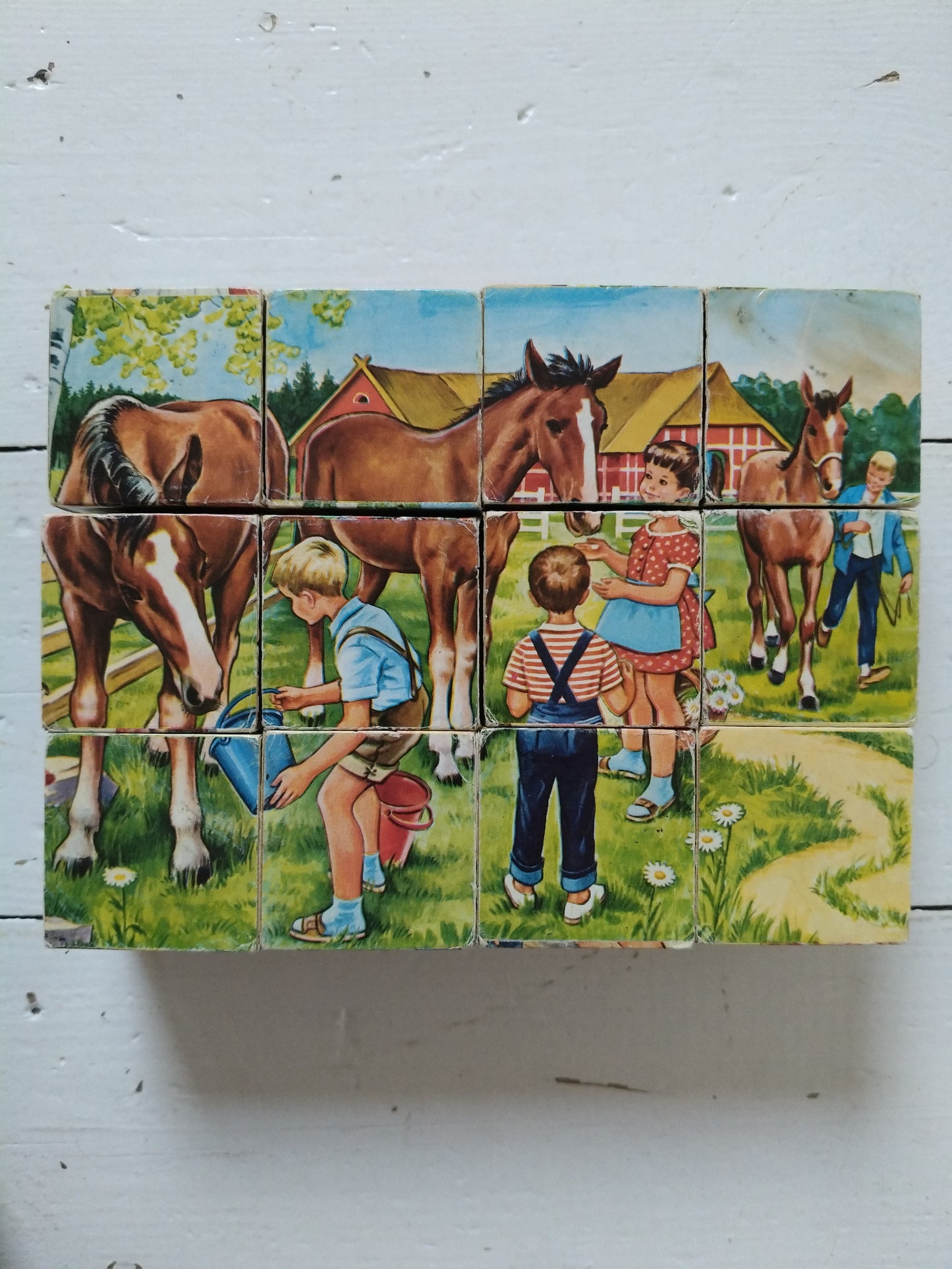 Ancien puzzle cubes en bois Hermann Eichhorn Germany