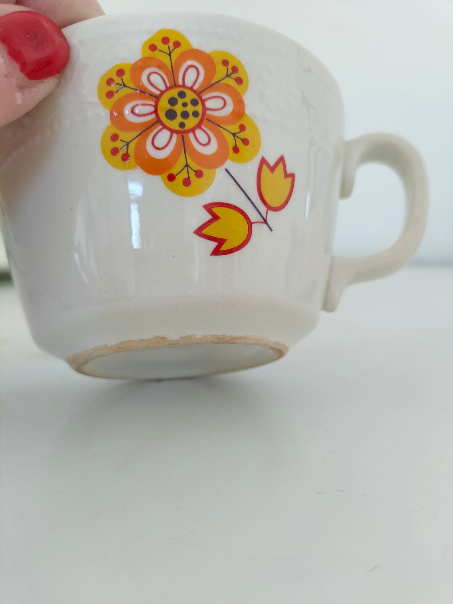 Ensemble de 2 tasses et 2 soucoupes Villeroy et Boch " 3 fleurs "