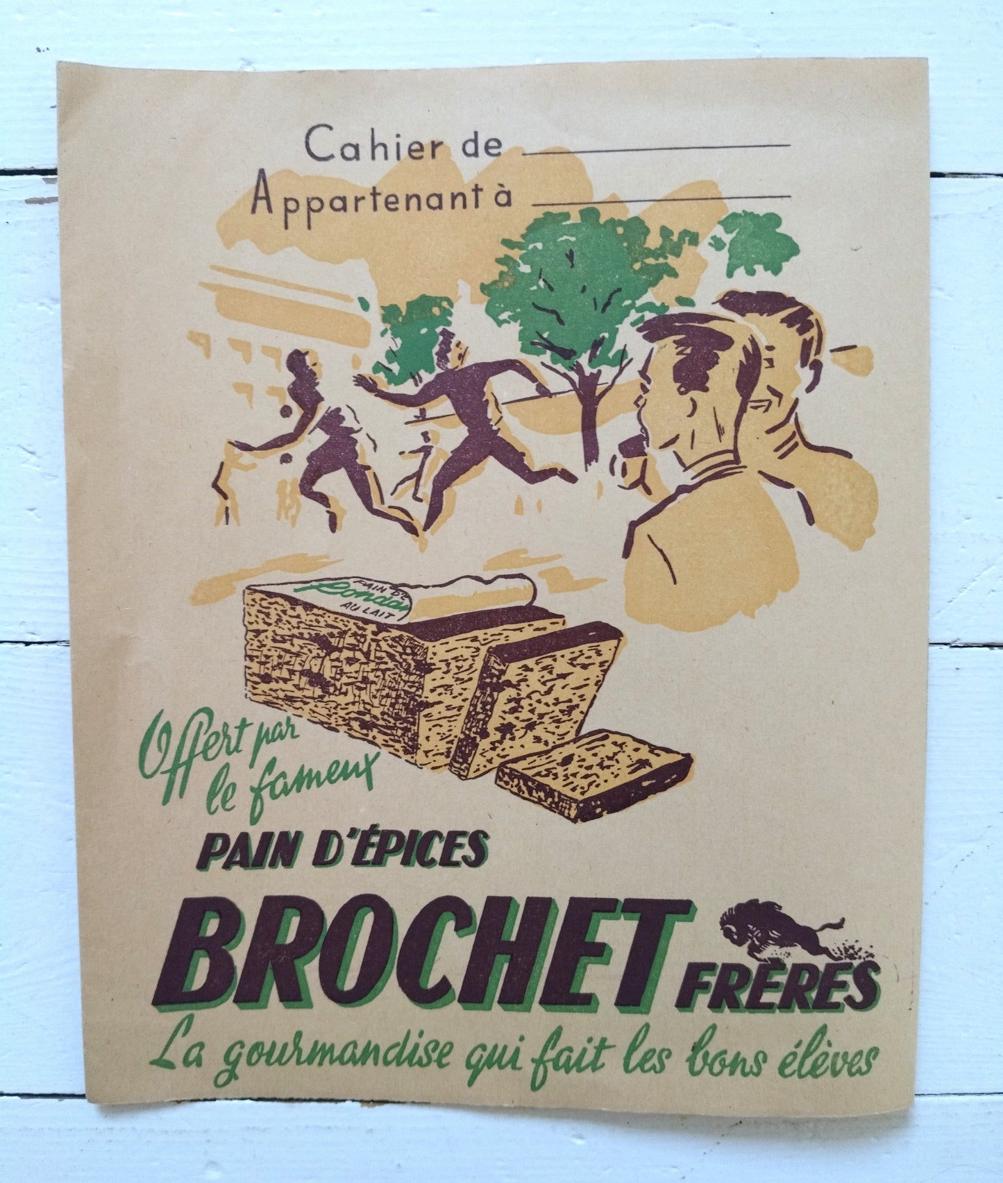 Ancien protège-cahier publicitaire A5 Pain d'Épices Brochet frères ou moutarde Grey-Poupon Dijon au choix