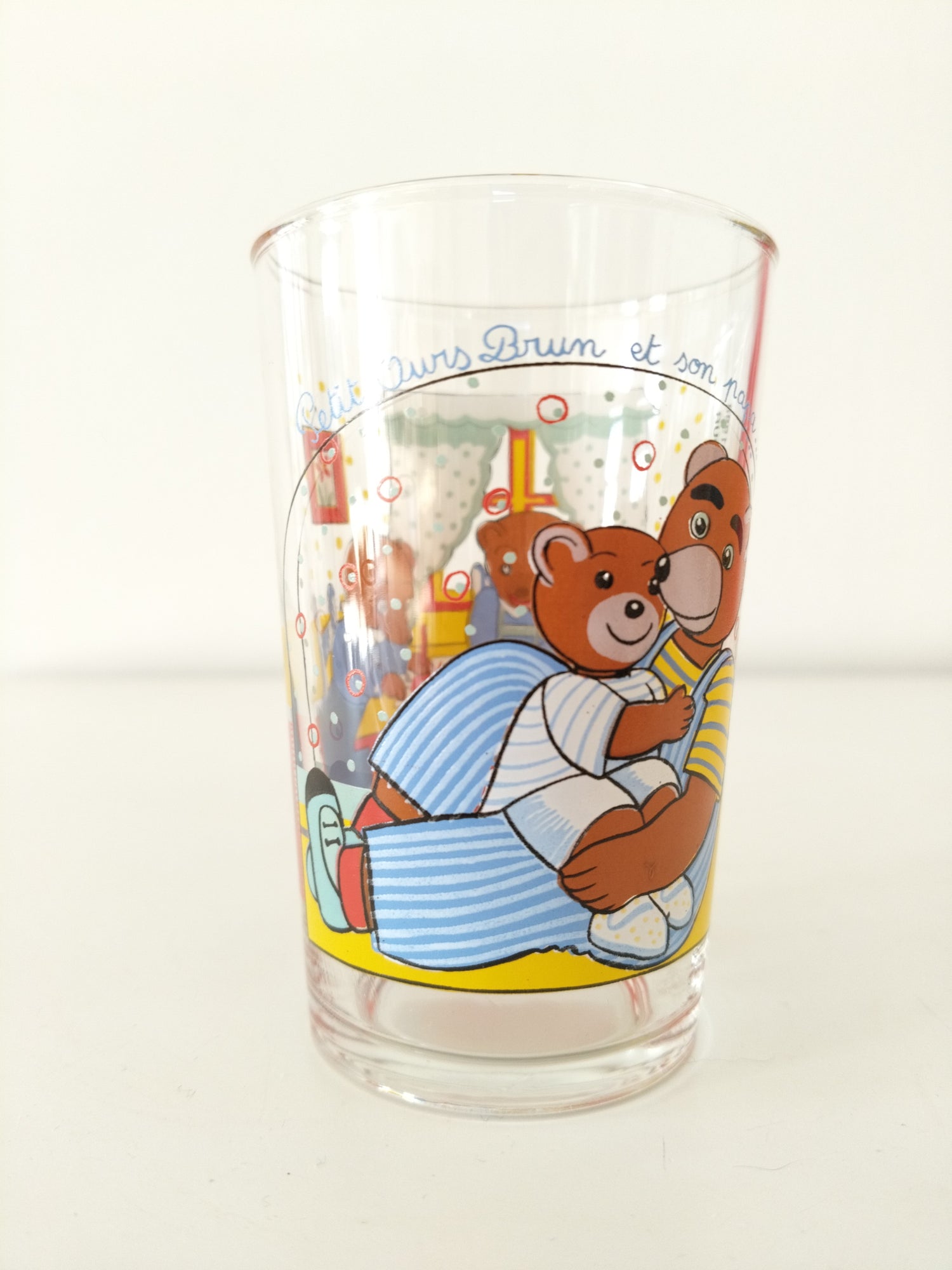 Verre Petit Ours Brun publicitaire Pomme d'Api 1988 et 1999 au choix - cetaitmieuxavant