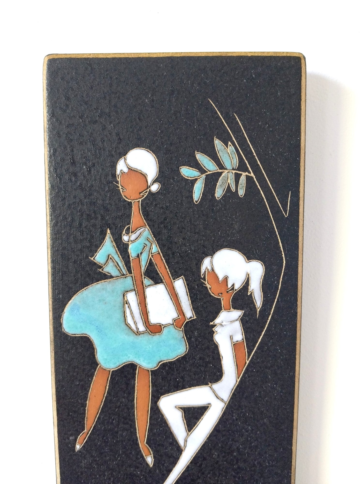 Plaque murale artisanale en céramique Ruscha West Germany 734 - 1 - cetaitmieuxavant