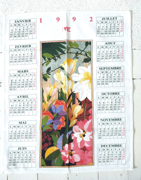 Torchon calendrier 1992 Vie Féminine - cetaitmieuxavant
