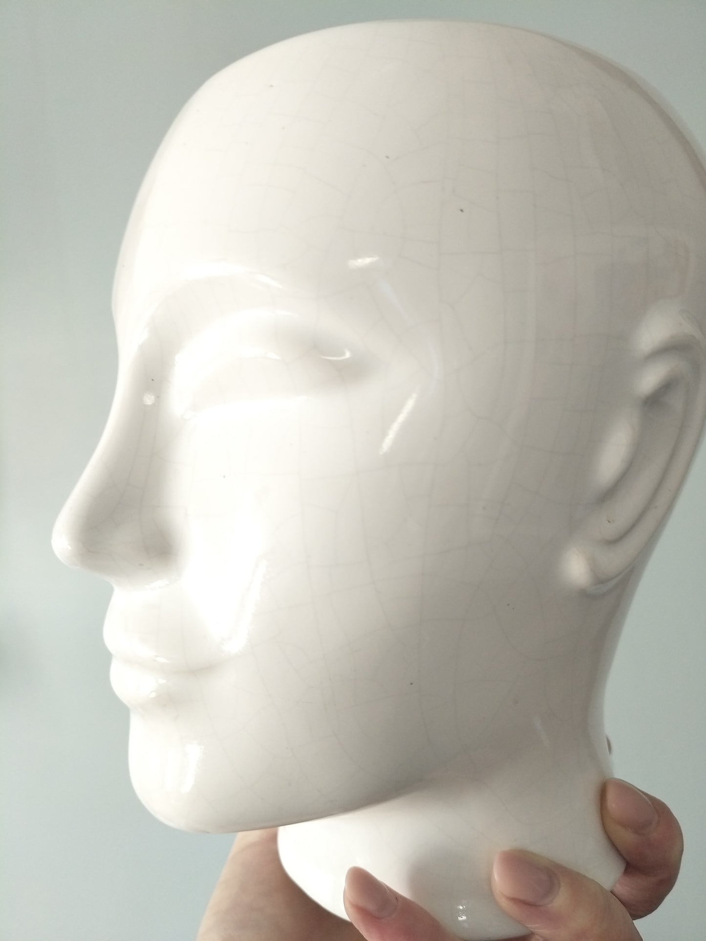 Grand cache-pot tête d'homme en céramique - cetaitmieuxavant