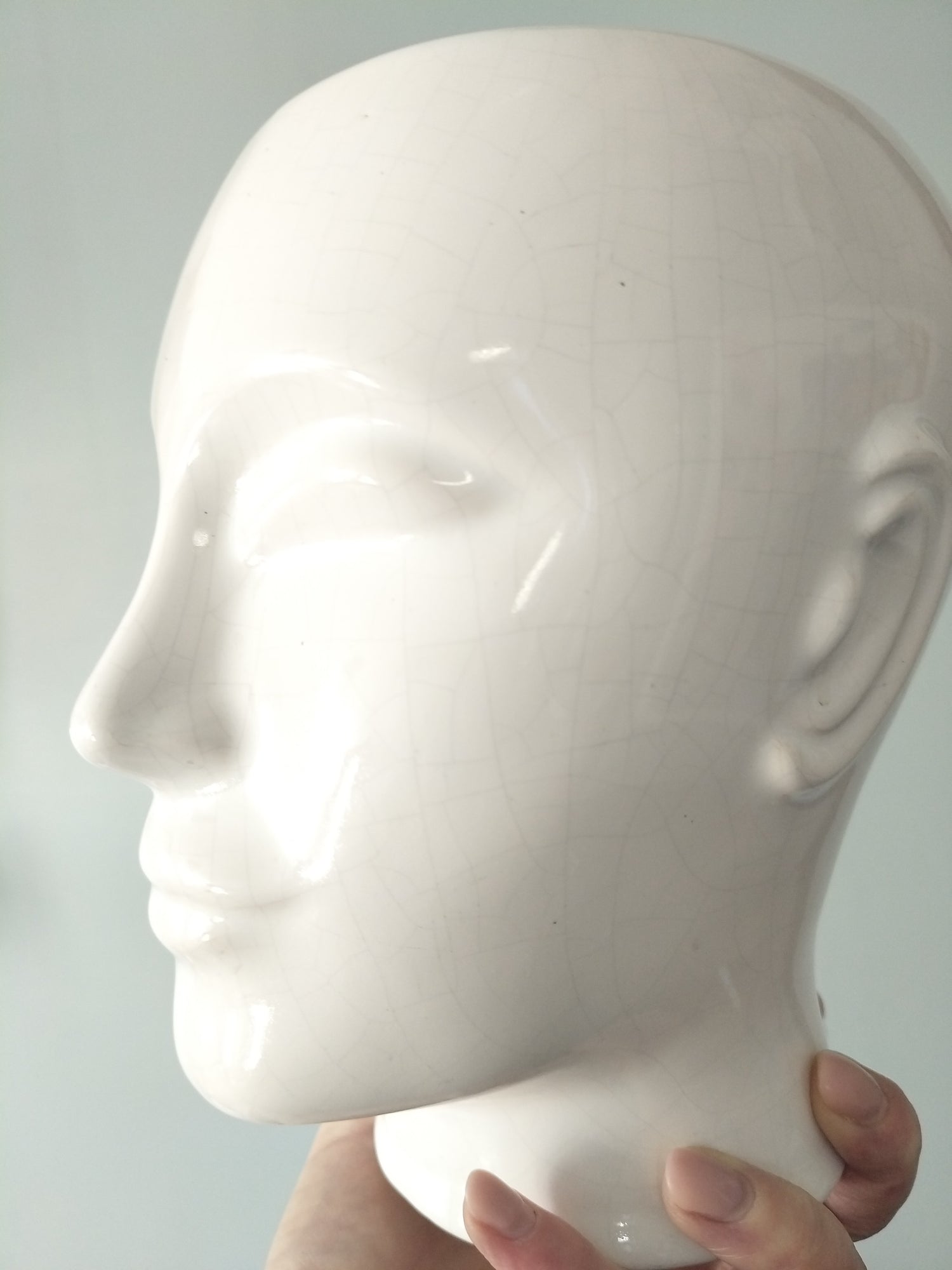 Grand cache-pot tête d'homme en céramique - cetaitmieuxavant